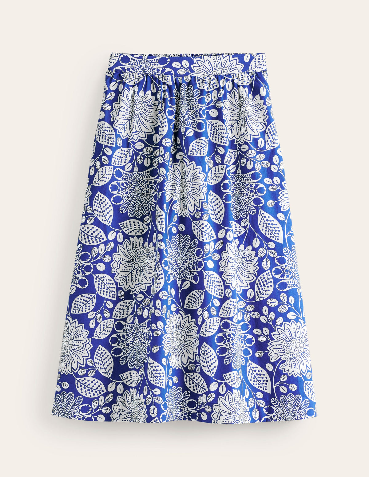 Hattie Poplin Midi Skirt-Surf The Web, Gardenia Swirl - Image 5