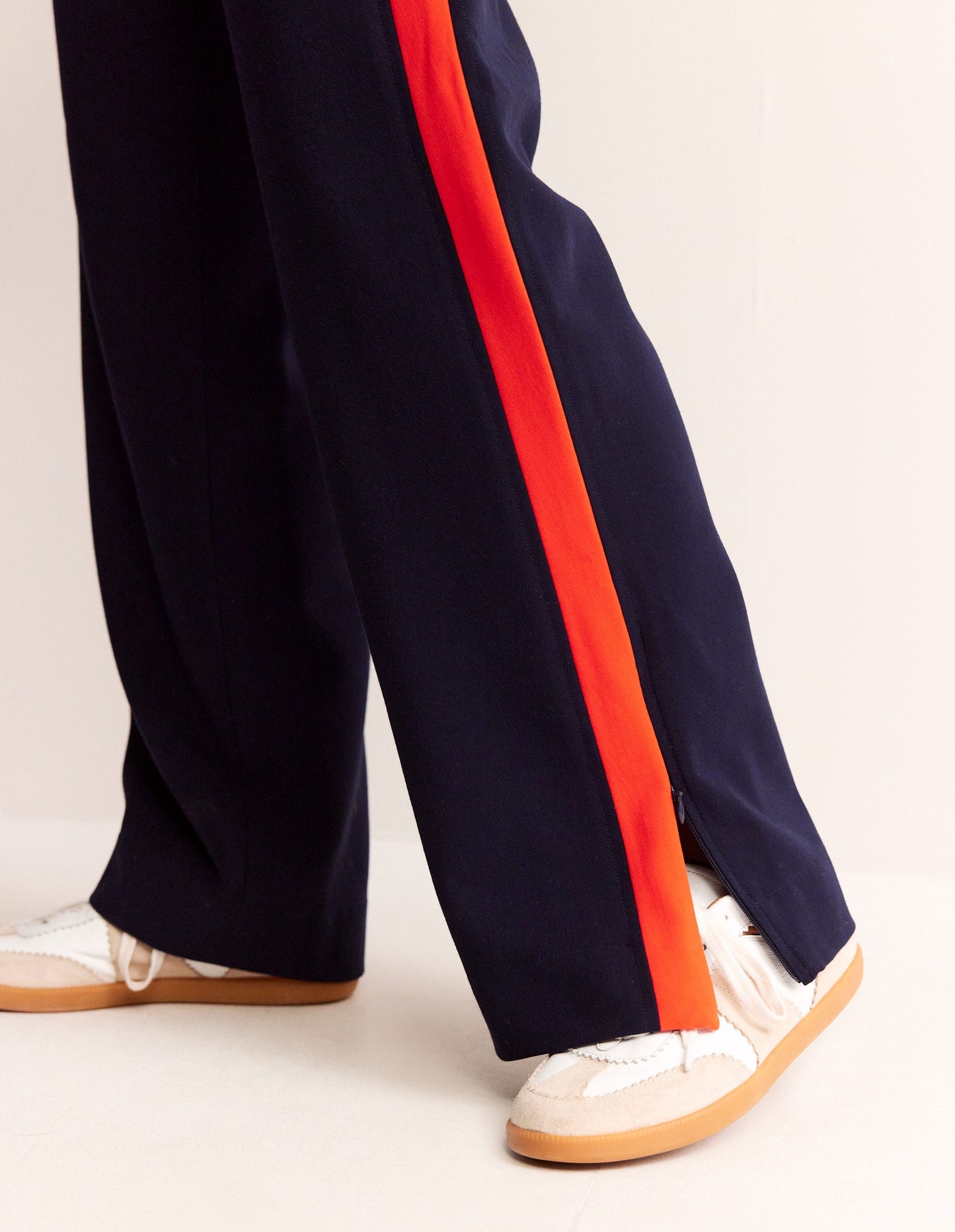 Side Stripe Pull-on Pants-Navy with Red Stripe