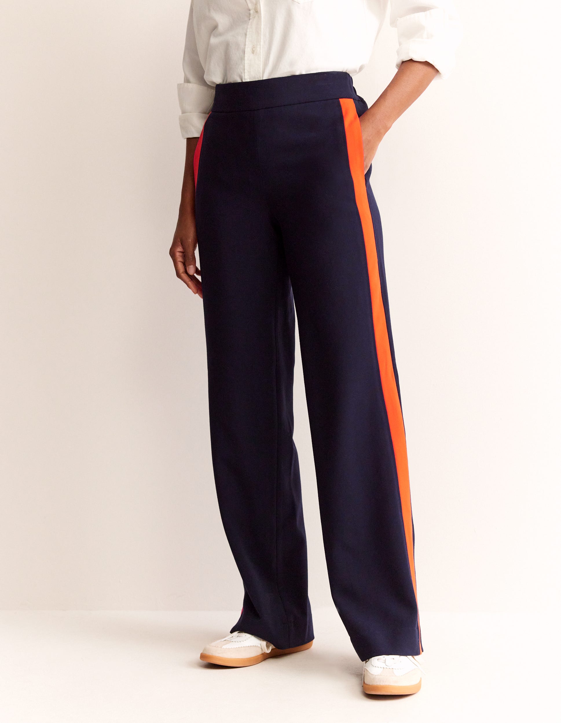 Side Stripe Pull-on Pants-Navy with Red Stripe - Image 4