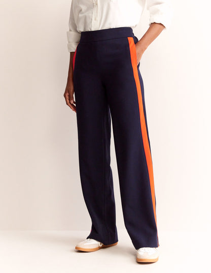 Side Stripe Pull-on Pants-Navy with Red Stripe