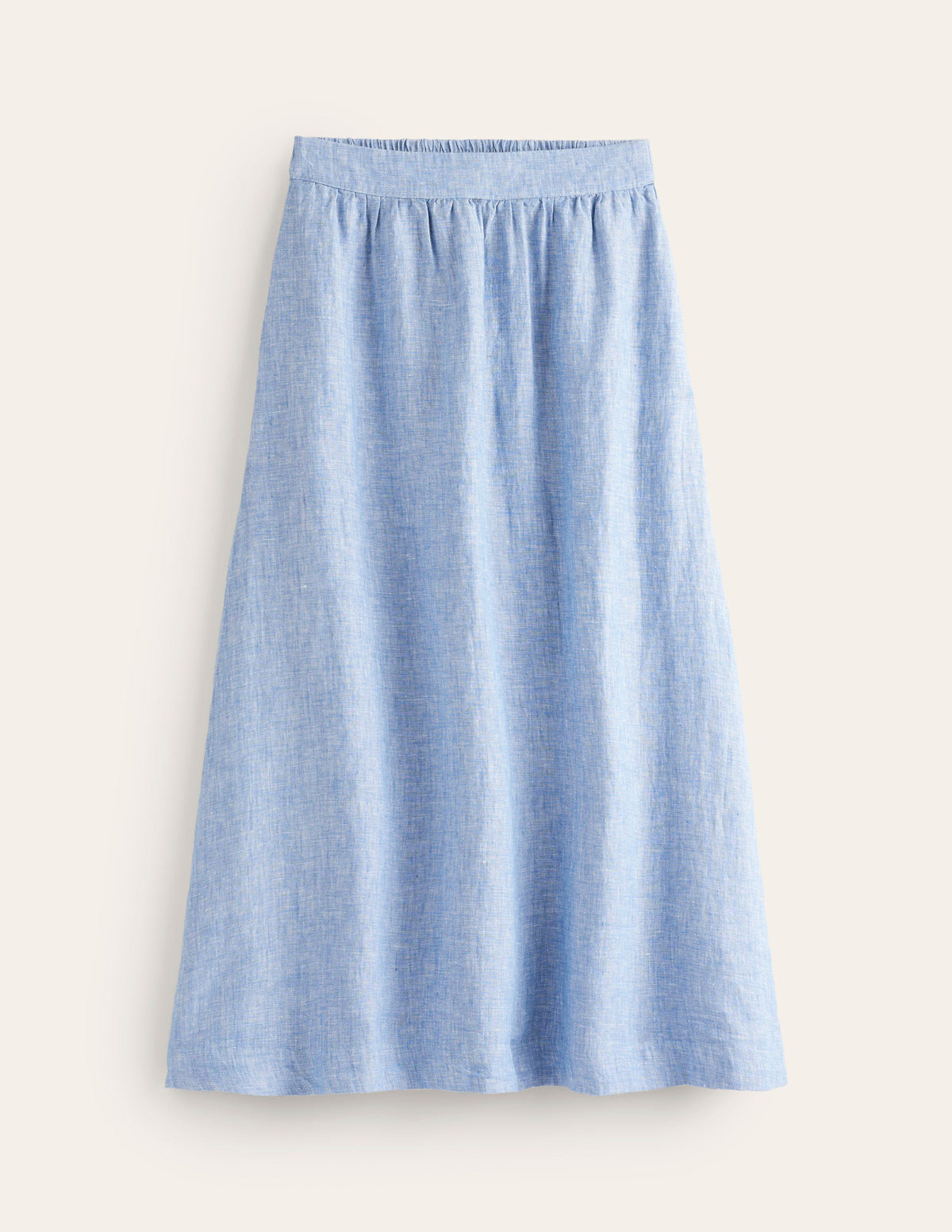 Florence Linen Midi Skirt-Chambray-5