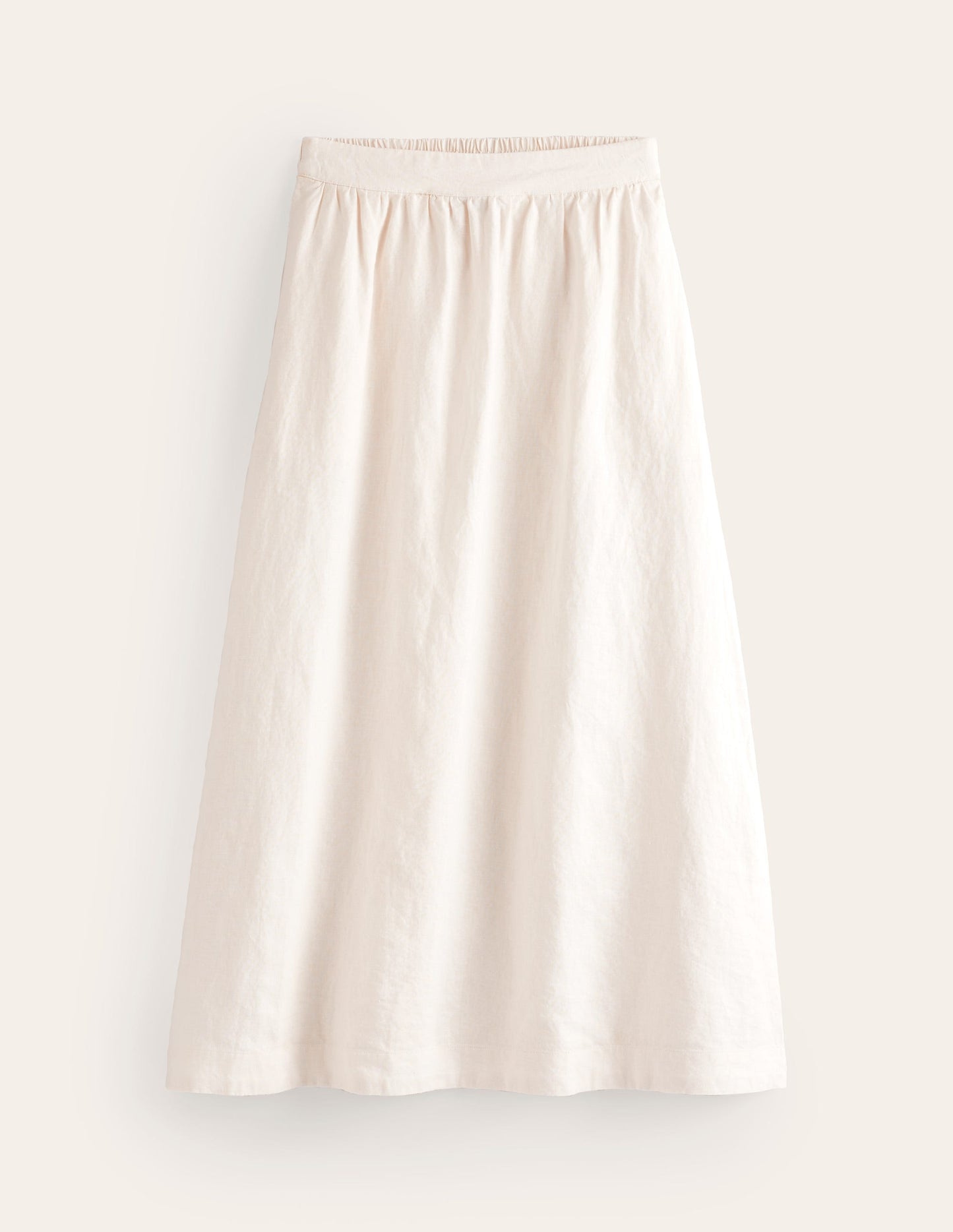 Florence Linen Midi Skirt-Ecru