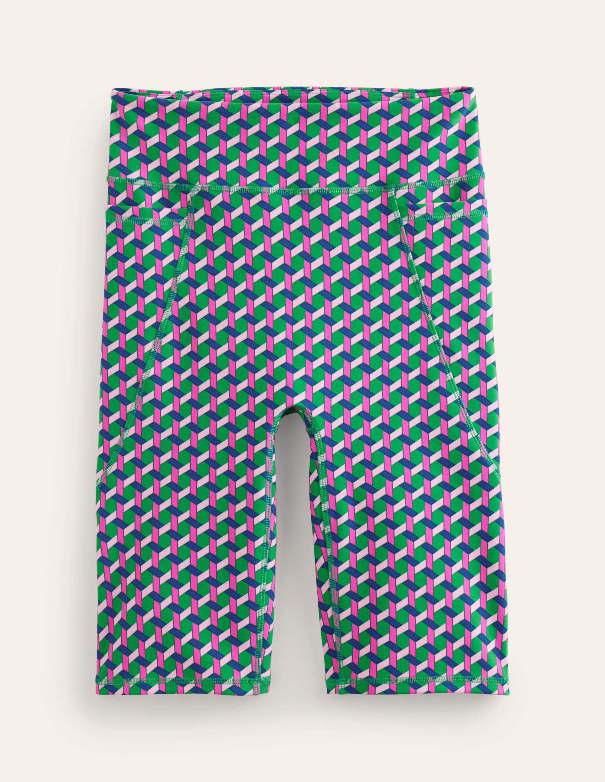High Waist Pocket Shorts-Multi, Honeycomb Geo - Image 5