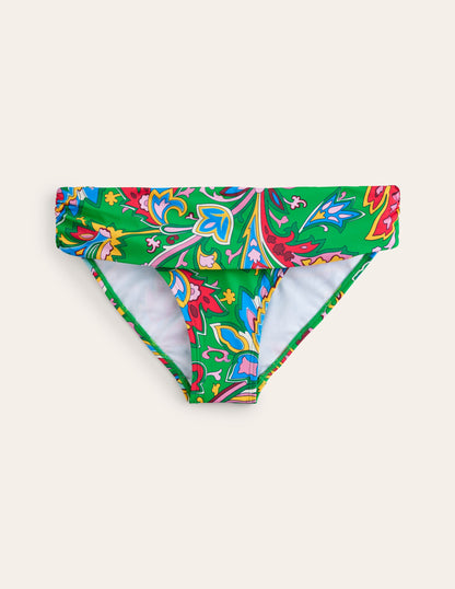 Levanzo Fold Bikini Bottoms-Kelly Green, Paisley Azure