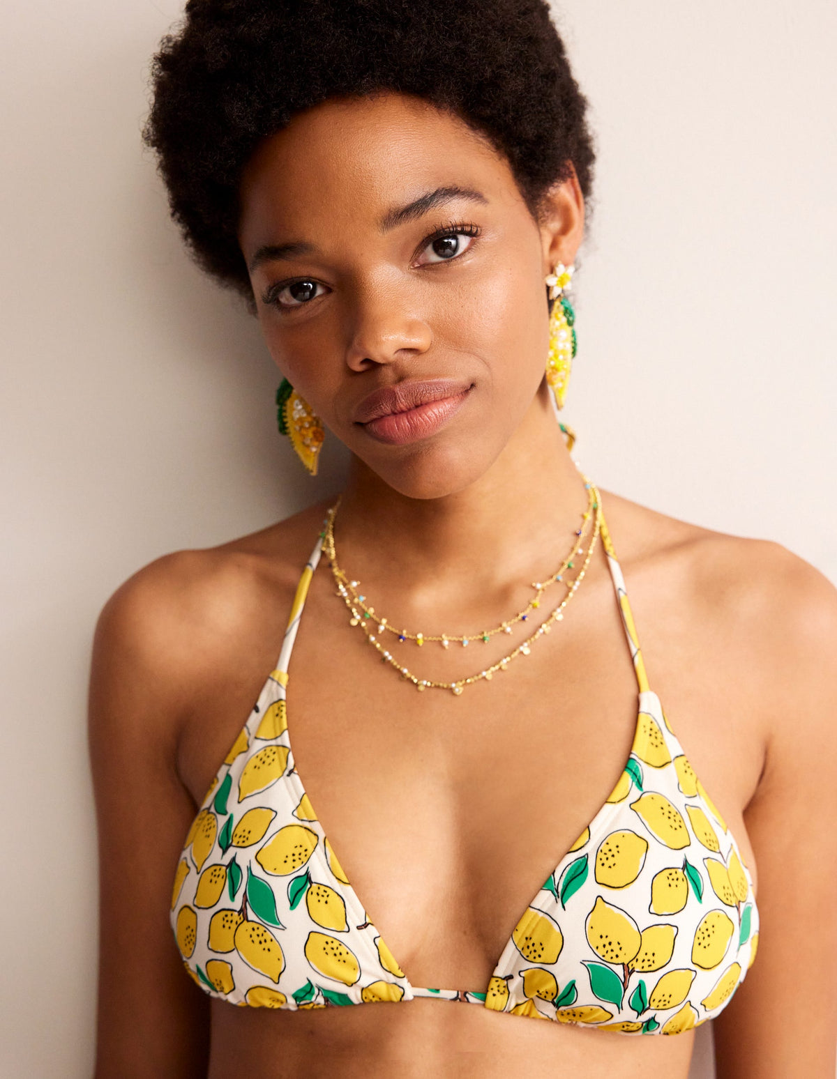 Symi String Bikini Top-Ivory, Lemons - Image 2