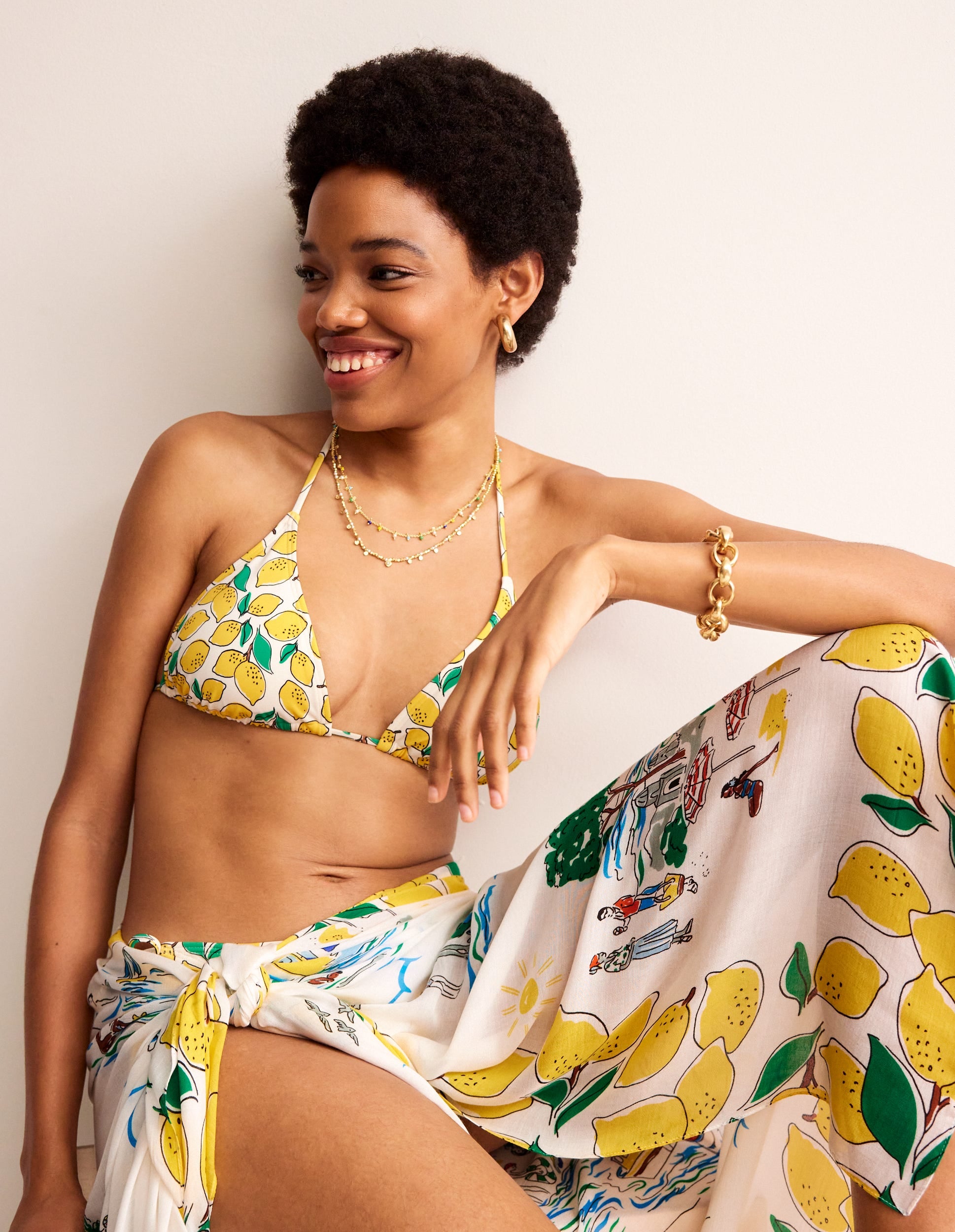 Symi String Bikini Top-Ivory, Lemons - Image 4
