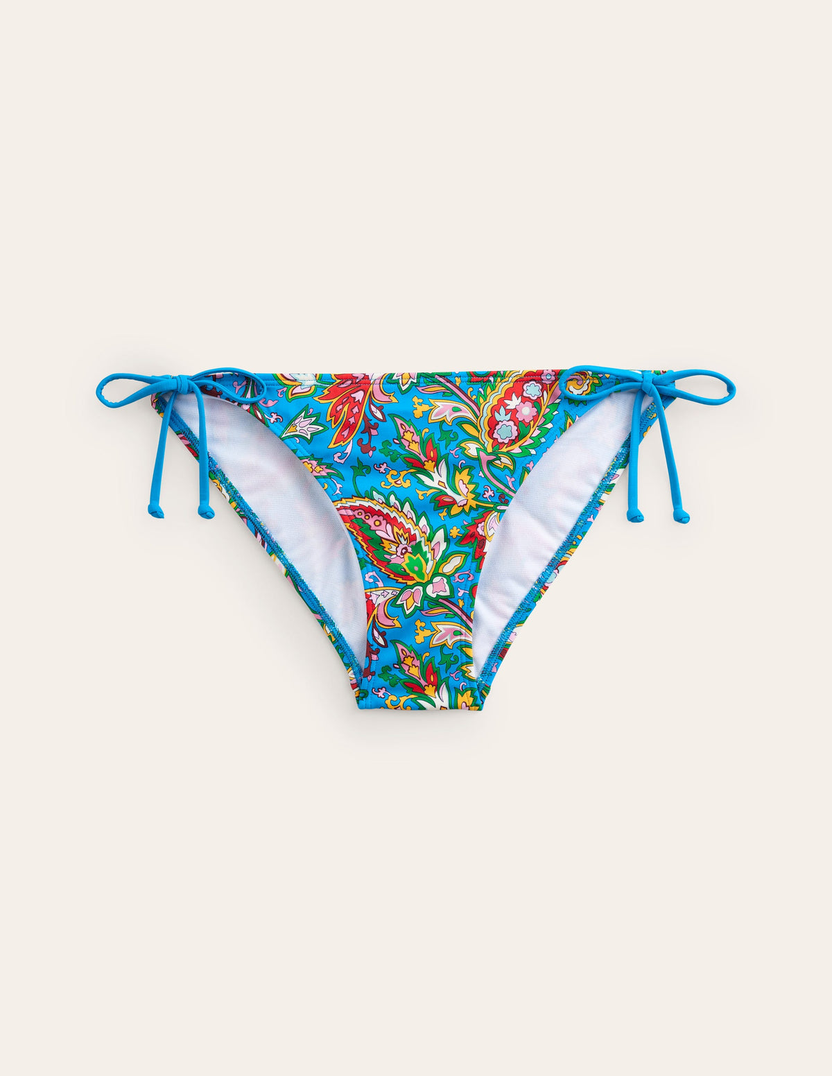 Symi String Bikini Bottoms-Vivid Blue, Paisley Azure - Image 6