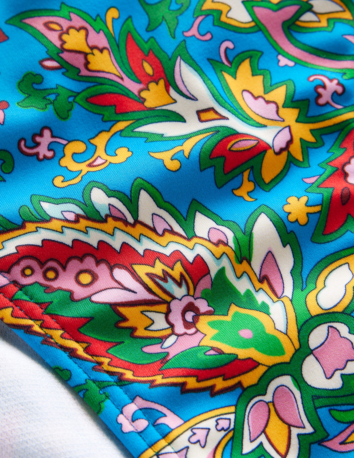 Symi String Bikini Bottoms-Vivid Blue, Paisley Azure - Image 7