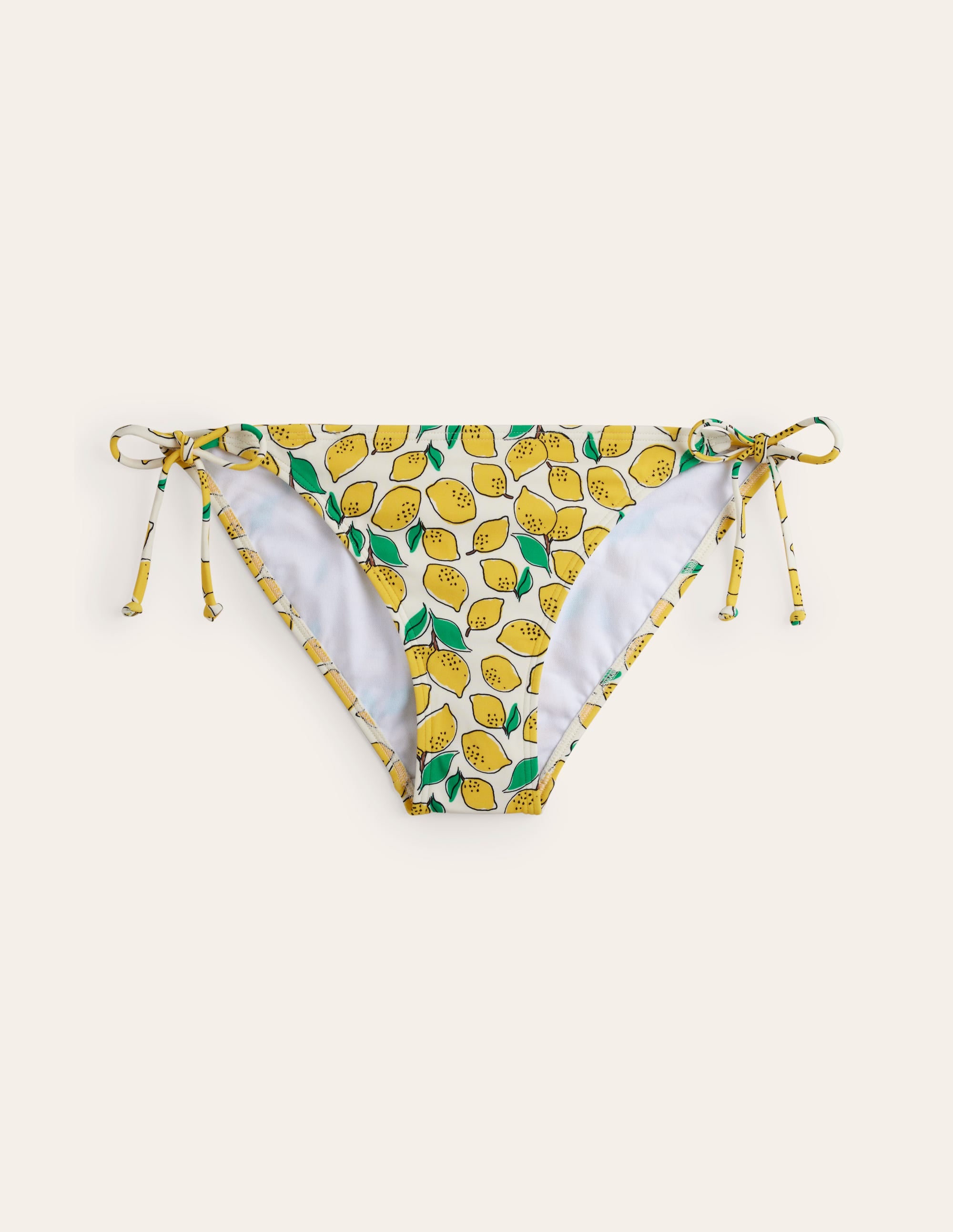 Symi String Bikini Bottoms-Ivory, Lemons - Image 6