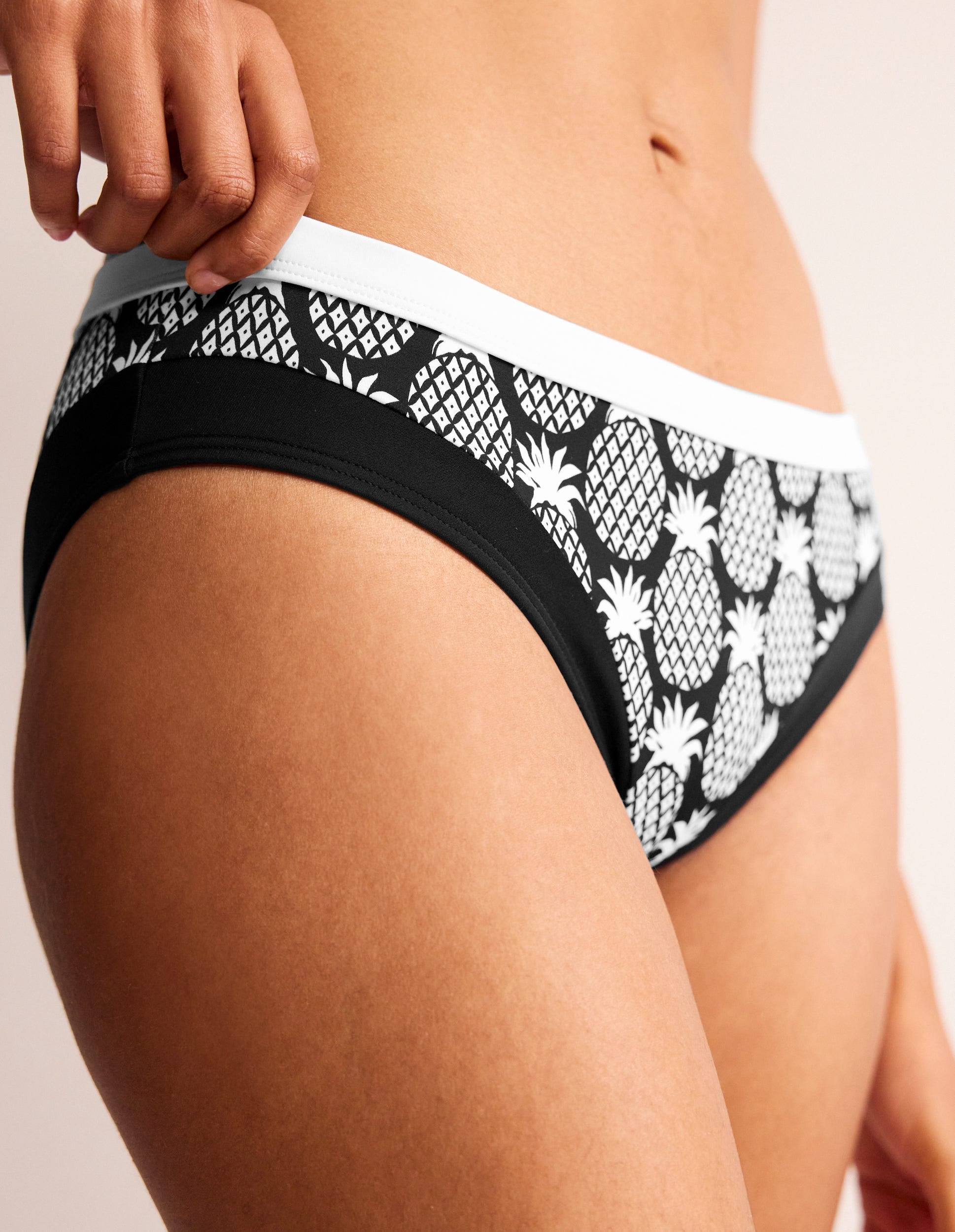 Santorini Bikini Bottoms-Black, Pineapple Geo - Image 2
