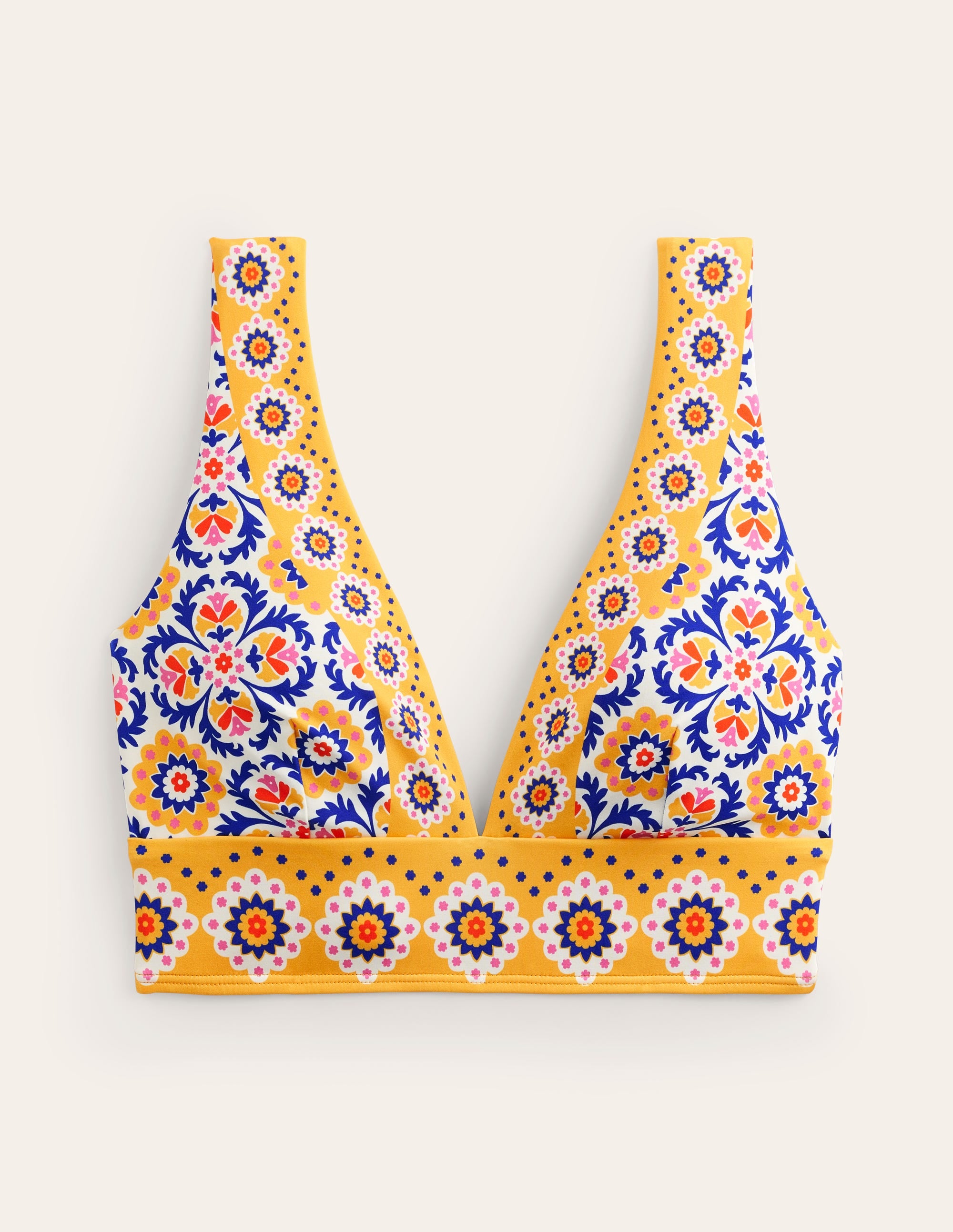 Porto V-neck Bikini Top-Artisan Gold, Mosaic Tile - Image 6