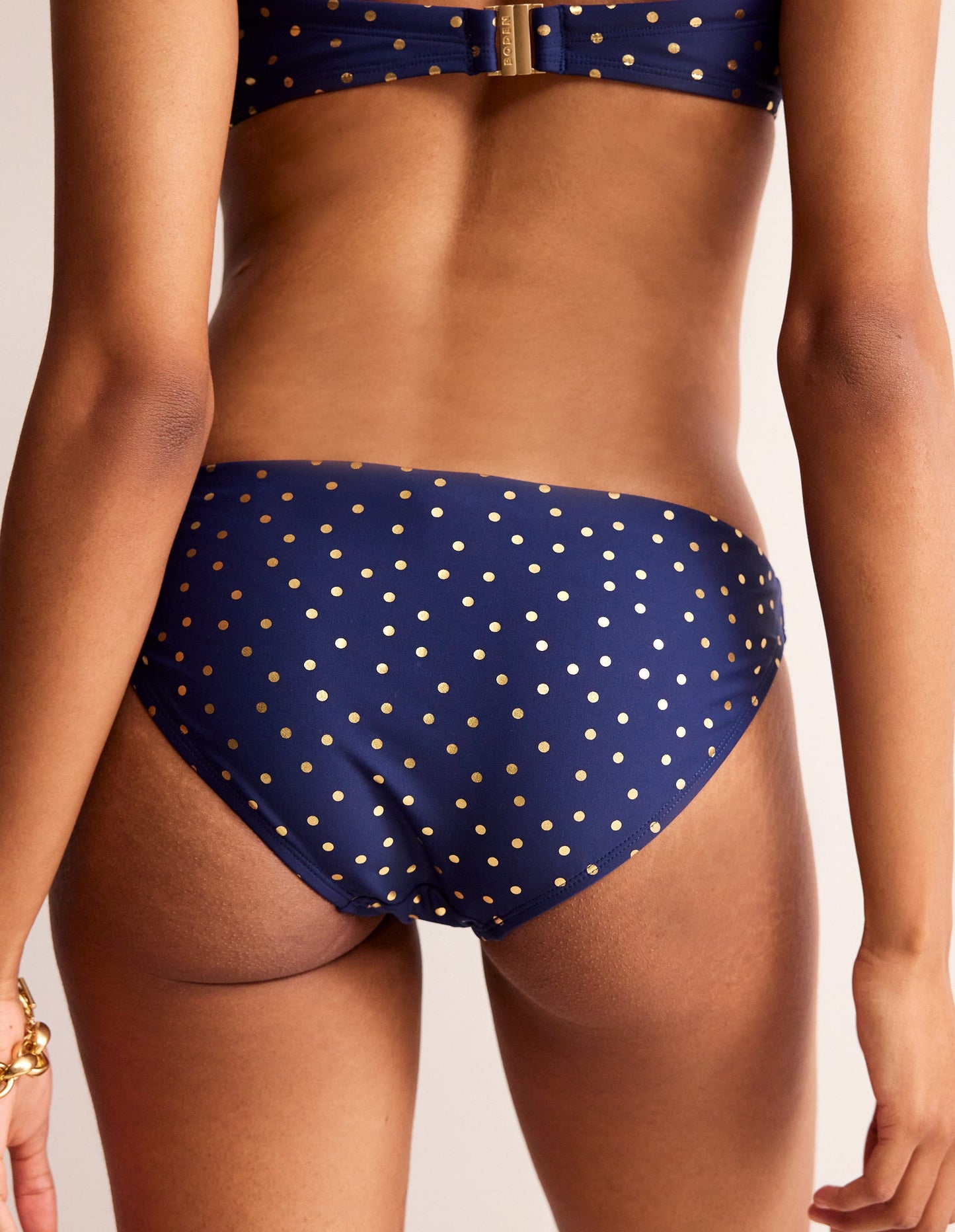 Classic Bikini Bottoms-Navy Foil Spot