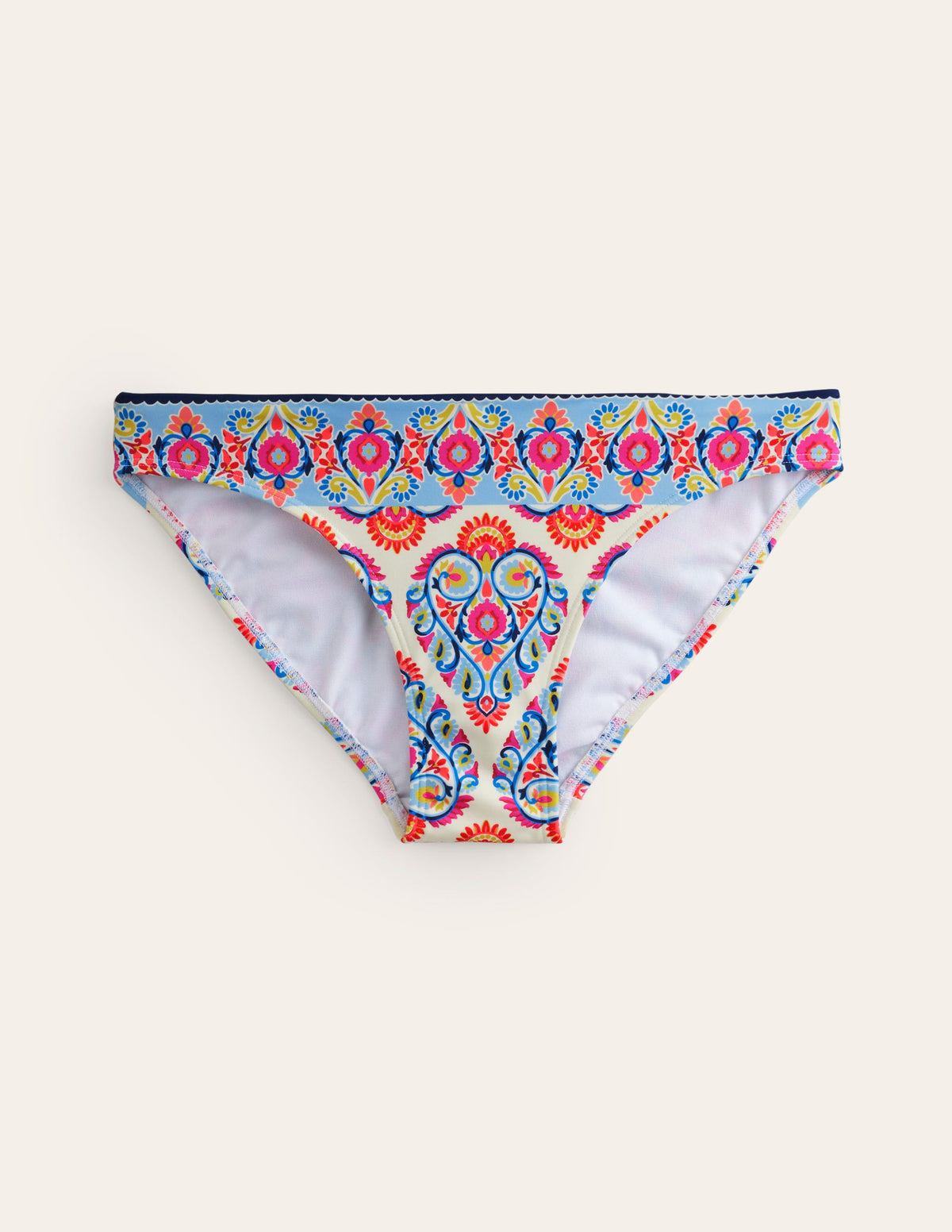 Classic Bikini Bottoms-Ivory, Flora Stamp - Image 5