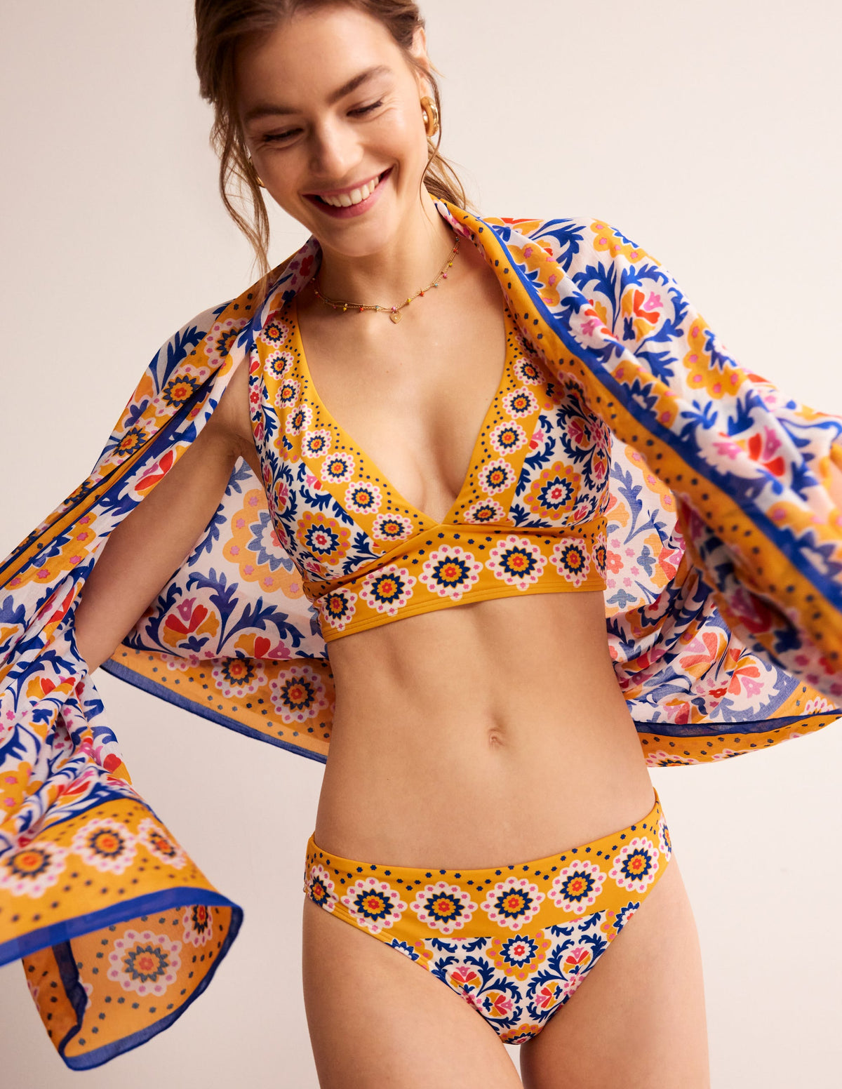 Classic Bikini Bottoms-Artisan Gold, Mosaic Tile - Image 1