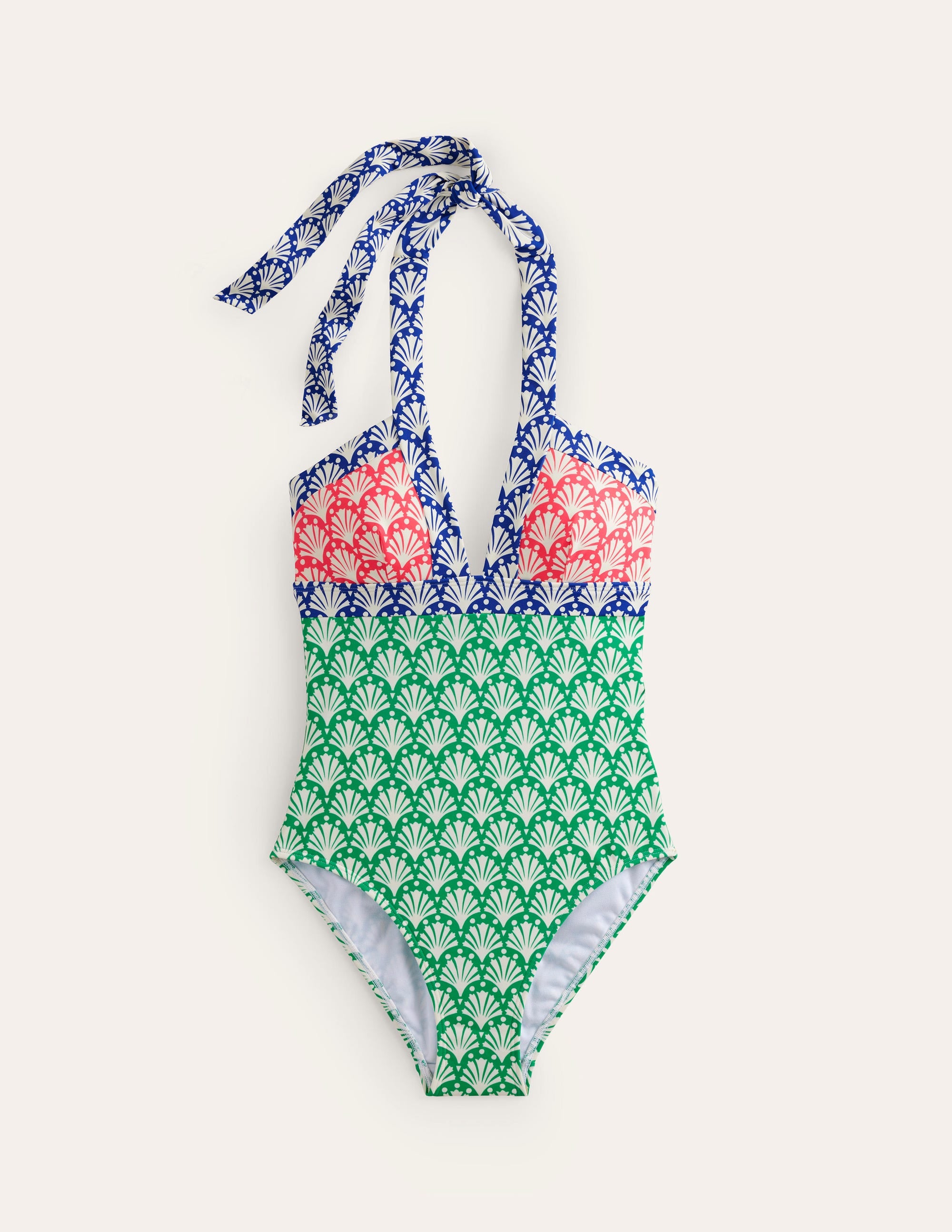 Ithaca Halter Swimsuit-Green Tambourine, Shells - Image 5