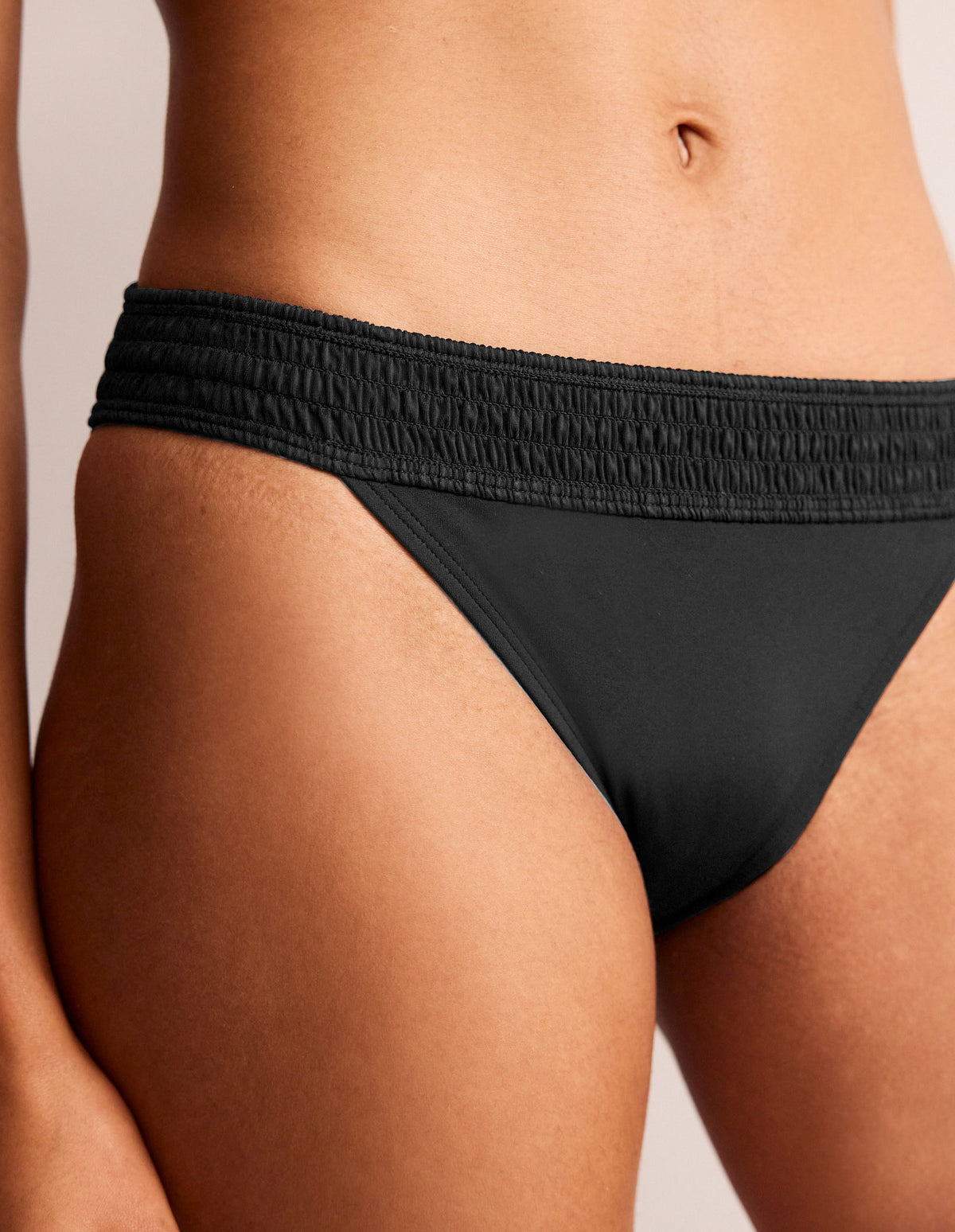 Milos Smocked Bikini Bottoms-Black - Image 2