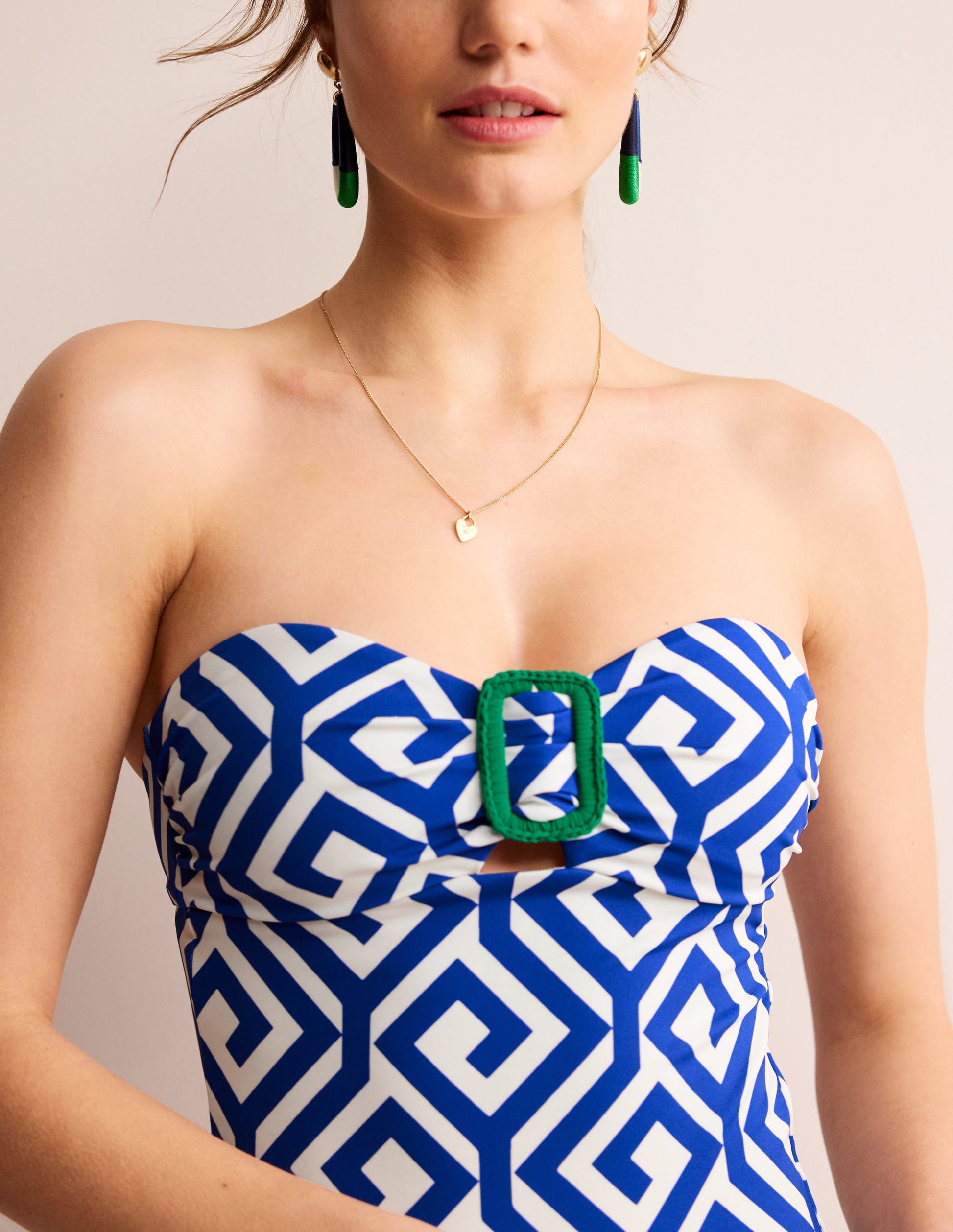 Taormina Bandeau Swimsuit-Surf The Web, Maze-3