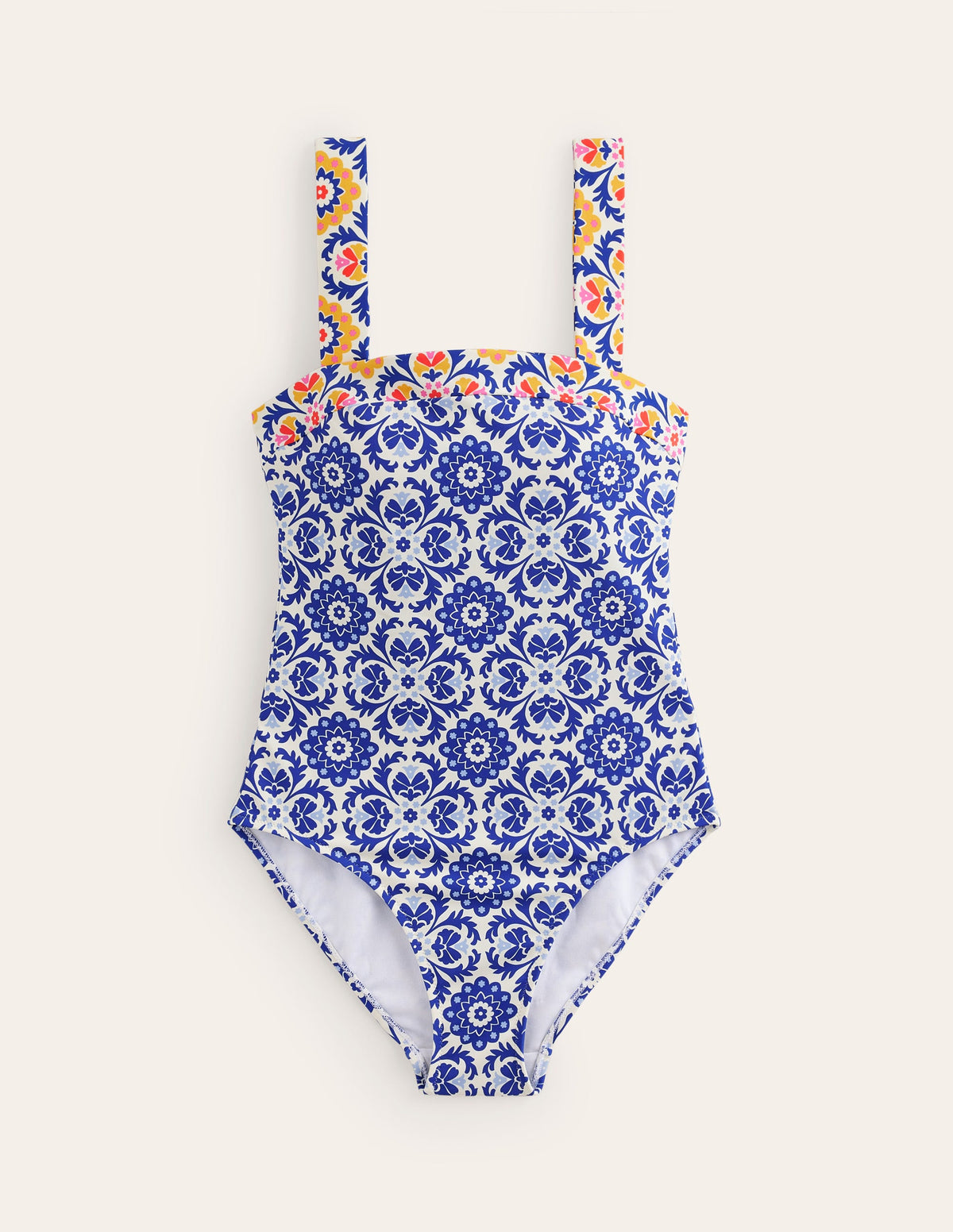 Square Neck Panel Swimsuit-Surf The Web, Mosaic Bloom - Image 5