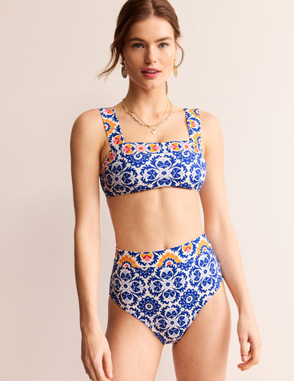 Panel High Waist Bottoms-Surf the Web, Mosaic Bloom-1