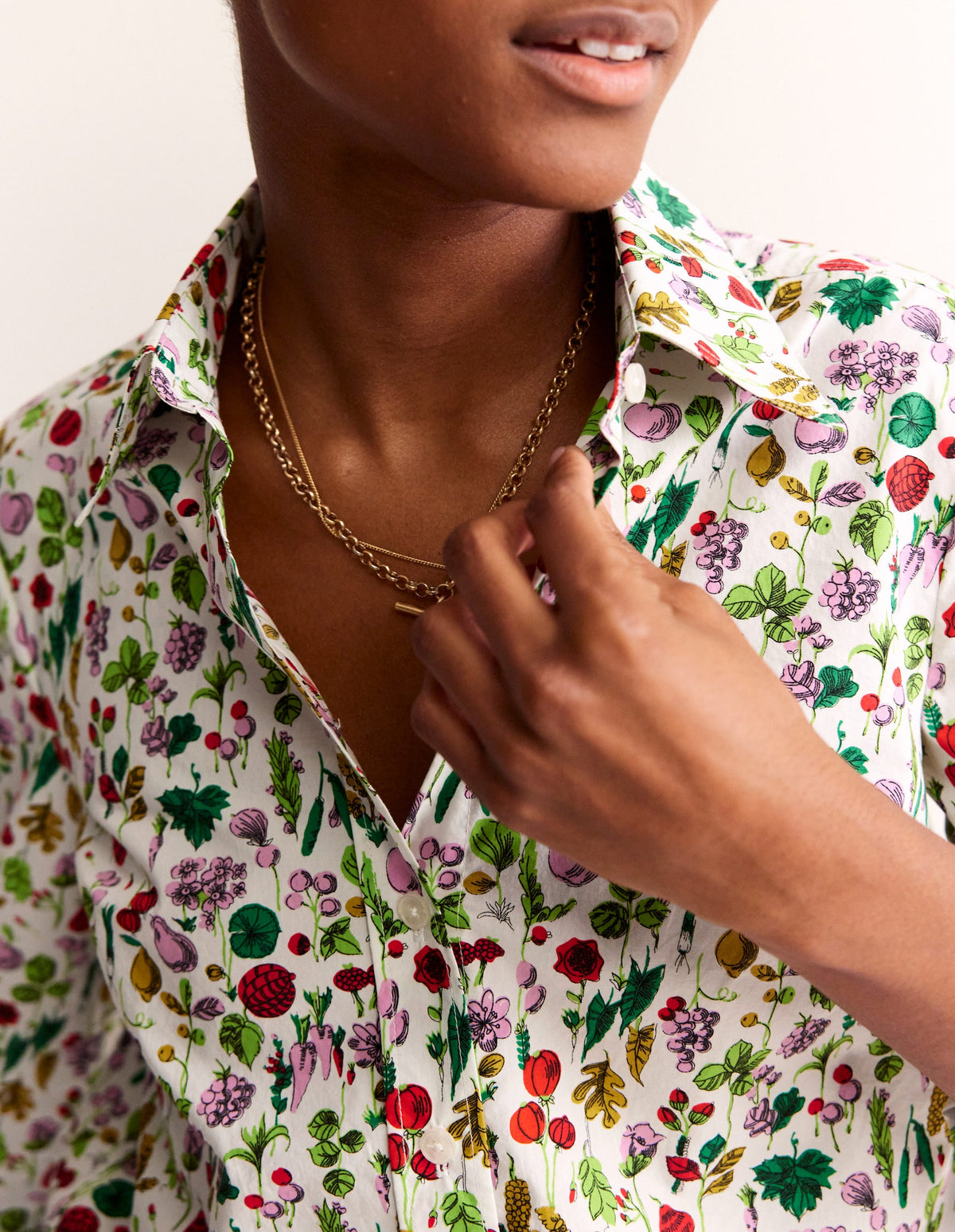 Sienna Cotton Shirt-Ivory, Spring Crop - Image 2