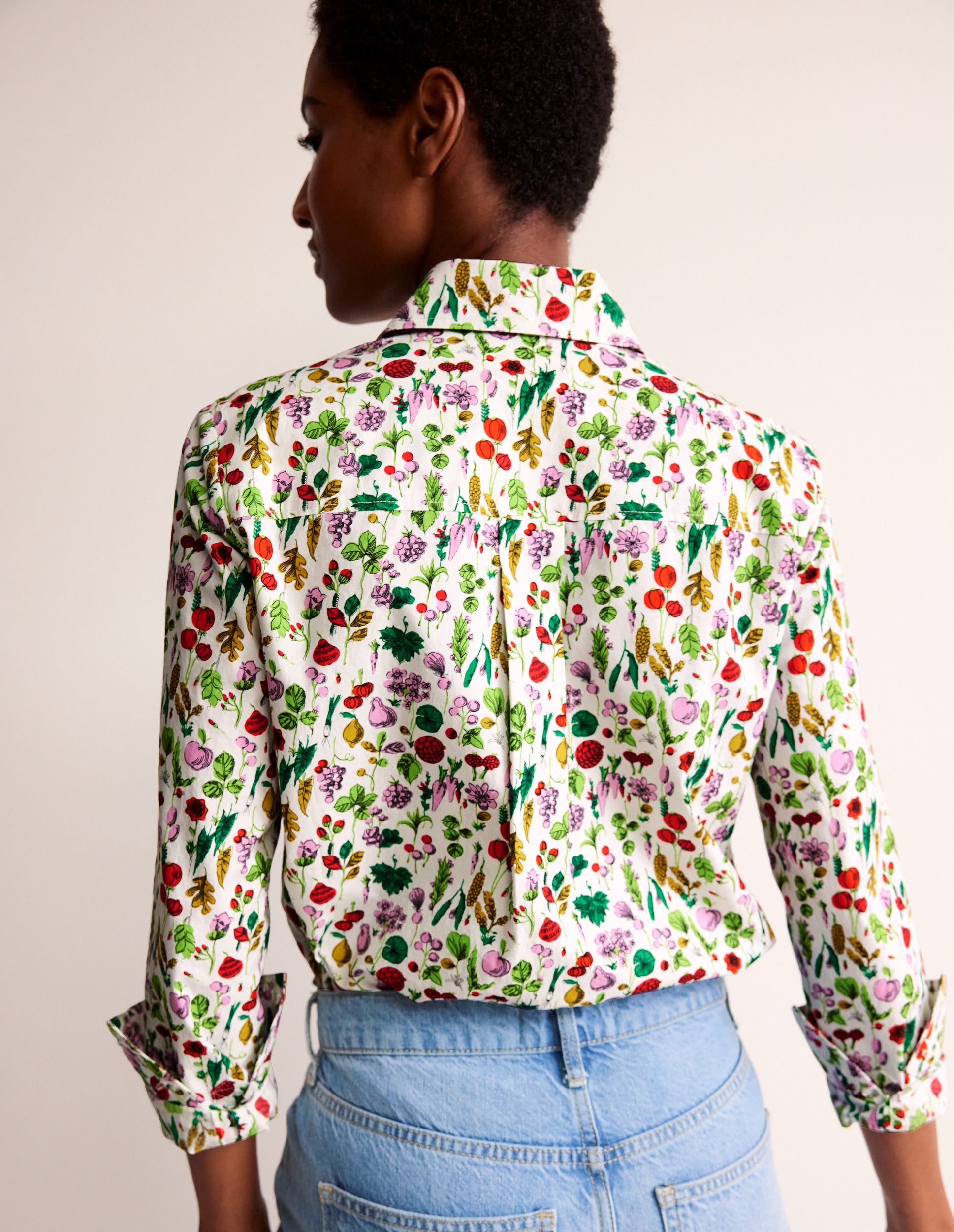 Sienna Cotton Shirt-Ivory, Spring Crop - Image 3