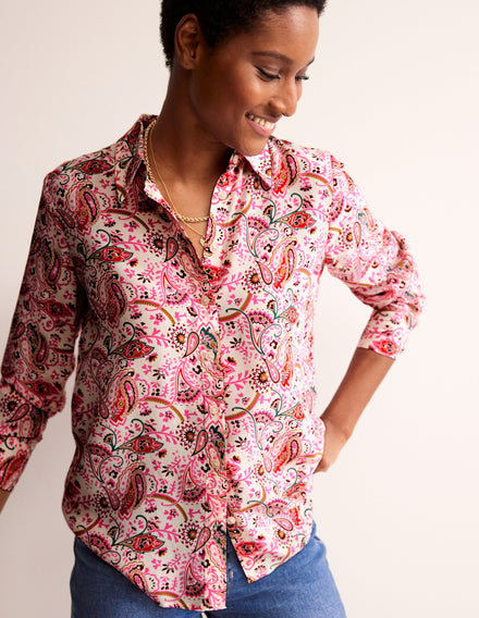 Sienna Silk Shirt-Ivory, Fantastical