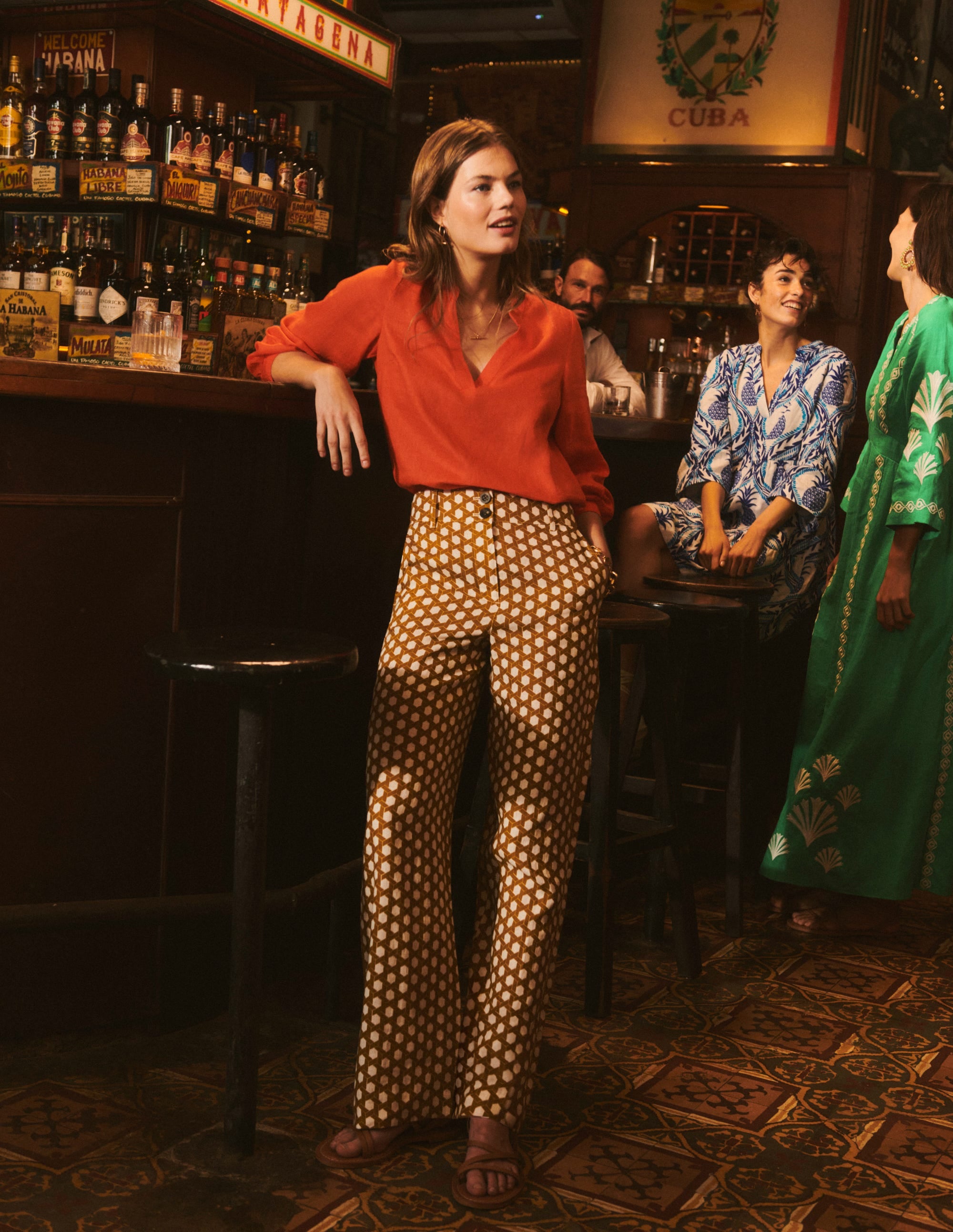 Alice Linen Top-Mandarin Orange - Image 5