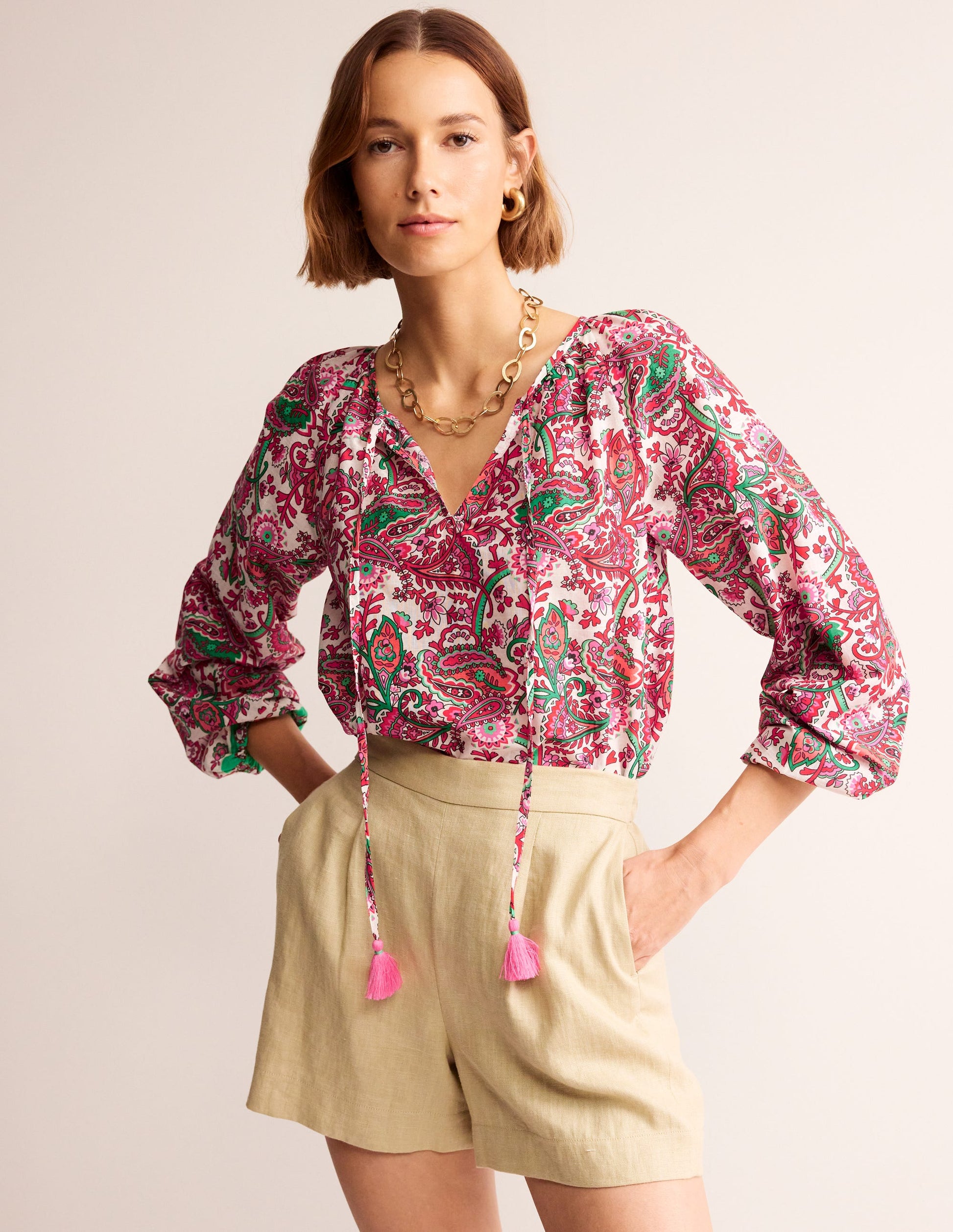 Serena Cotton Blouse-Multi, Fantastical-1