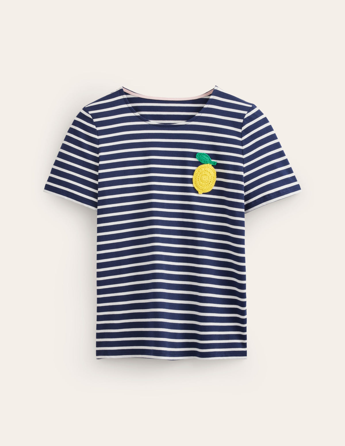 Crochet T-shirt-Navy, Ivory Lemons-5