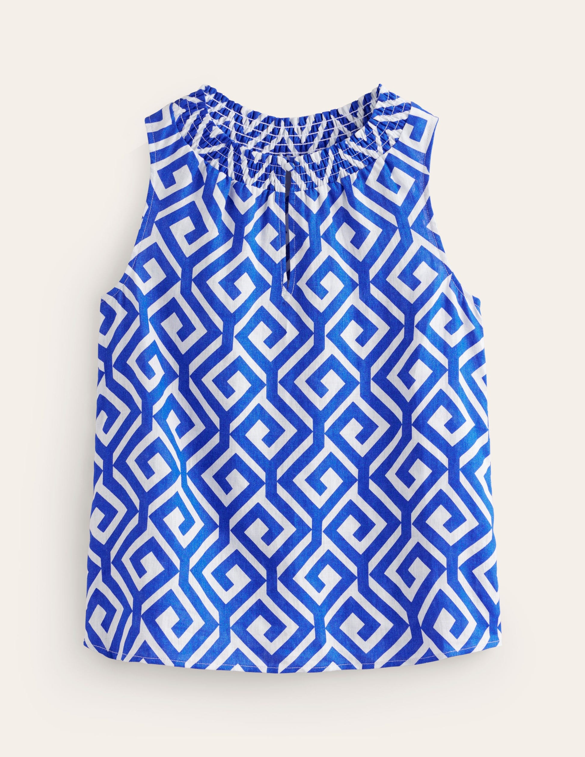 Georgia Linen Sleeveless Top-Surf the Web, Maze-5
