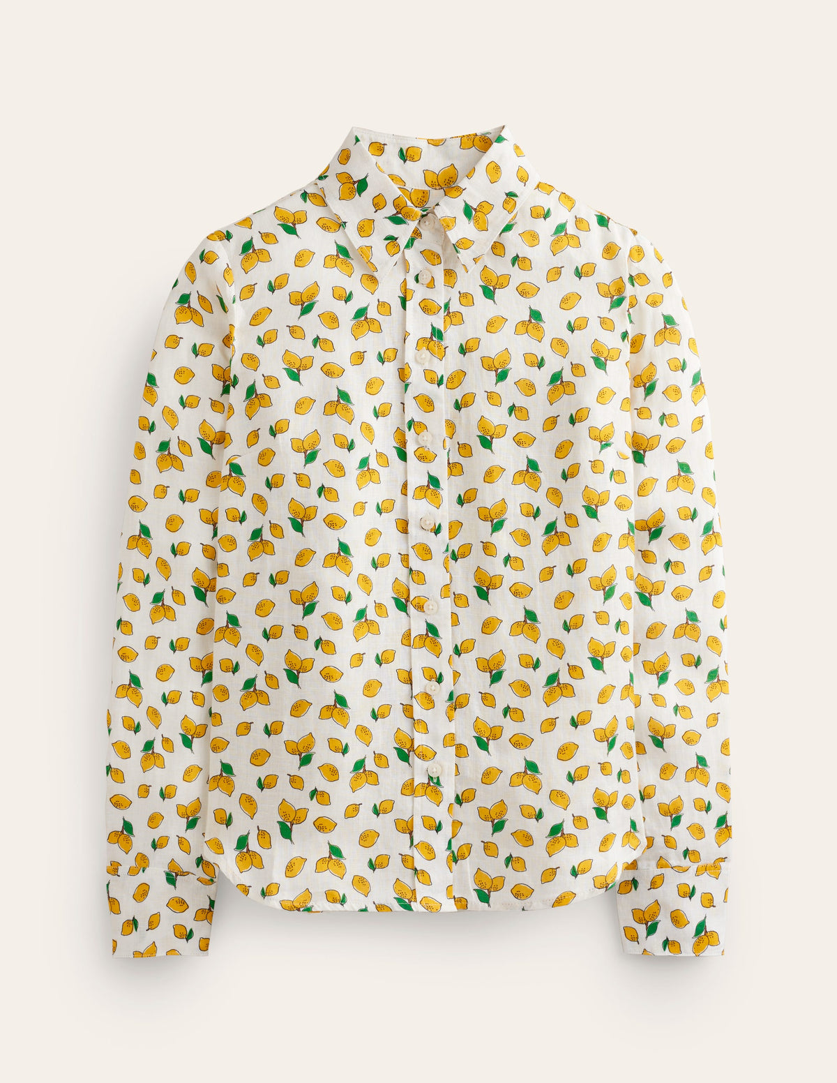 Sienna Linen Shirt-Ivory, Amalfi Lemons-5