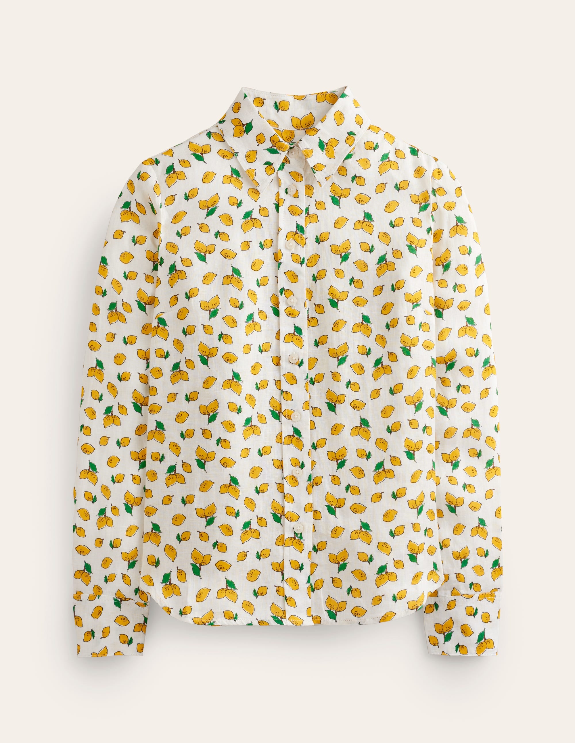 Sienna Linen Shirt-Ivory, Amalfi Lemons - Image 5
