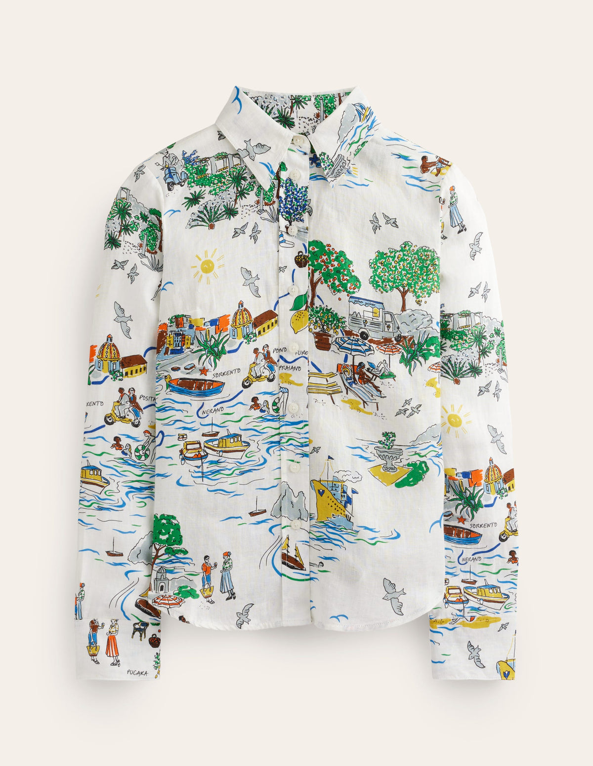 Sienna Linen Shirt-Ivory, Amalfi - Image 6