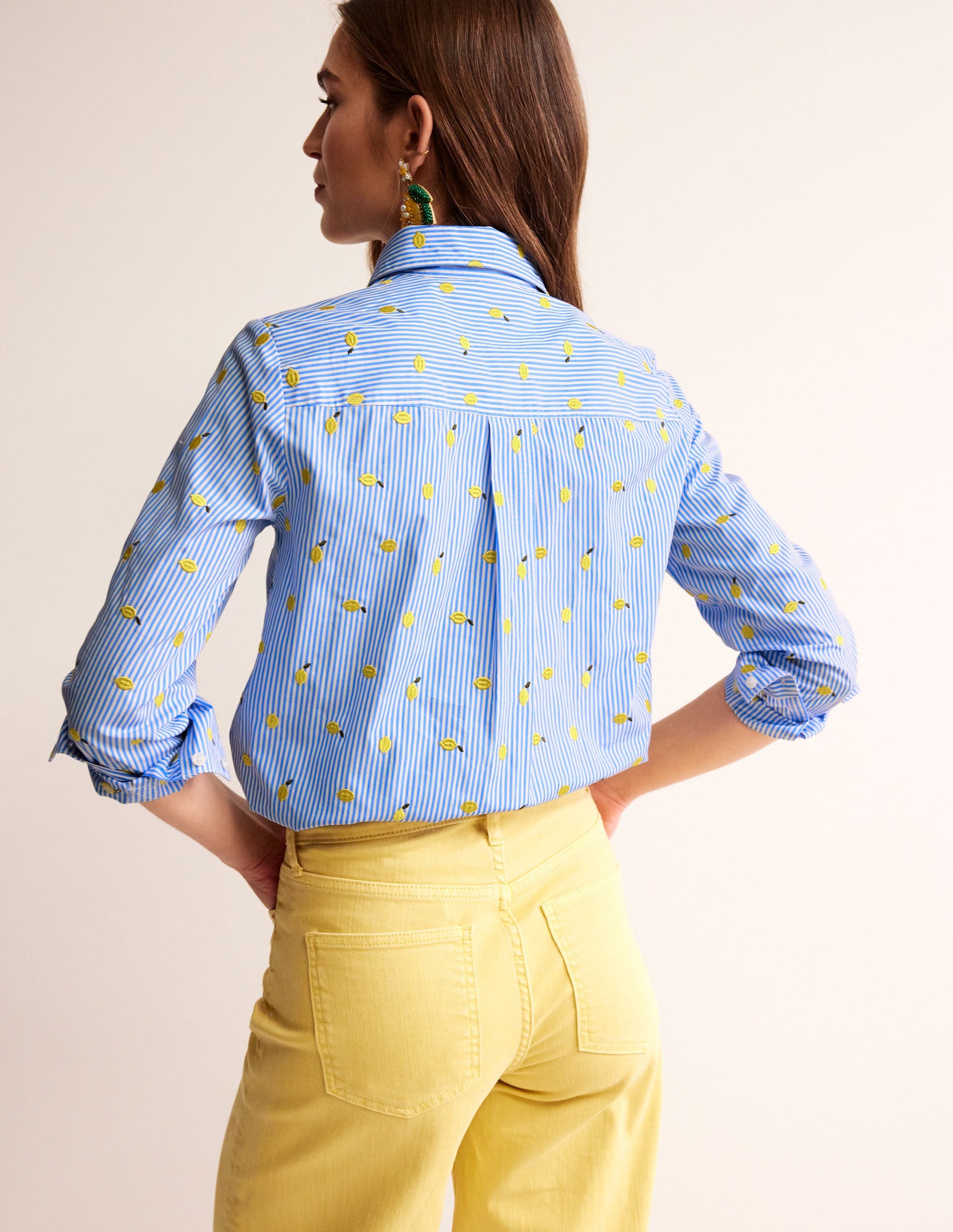 Sienna Embroidered Shirt-Passion Fruit, Lemons-3