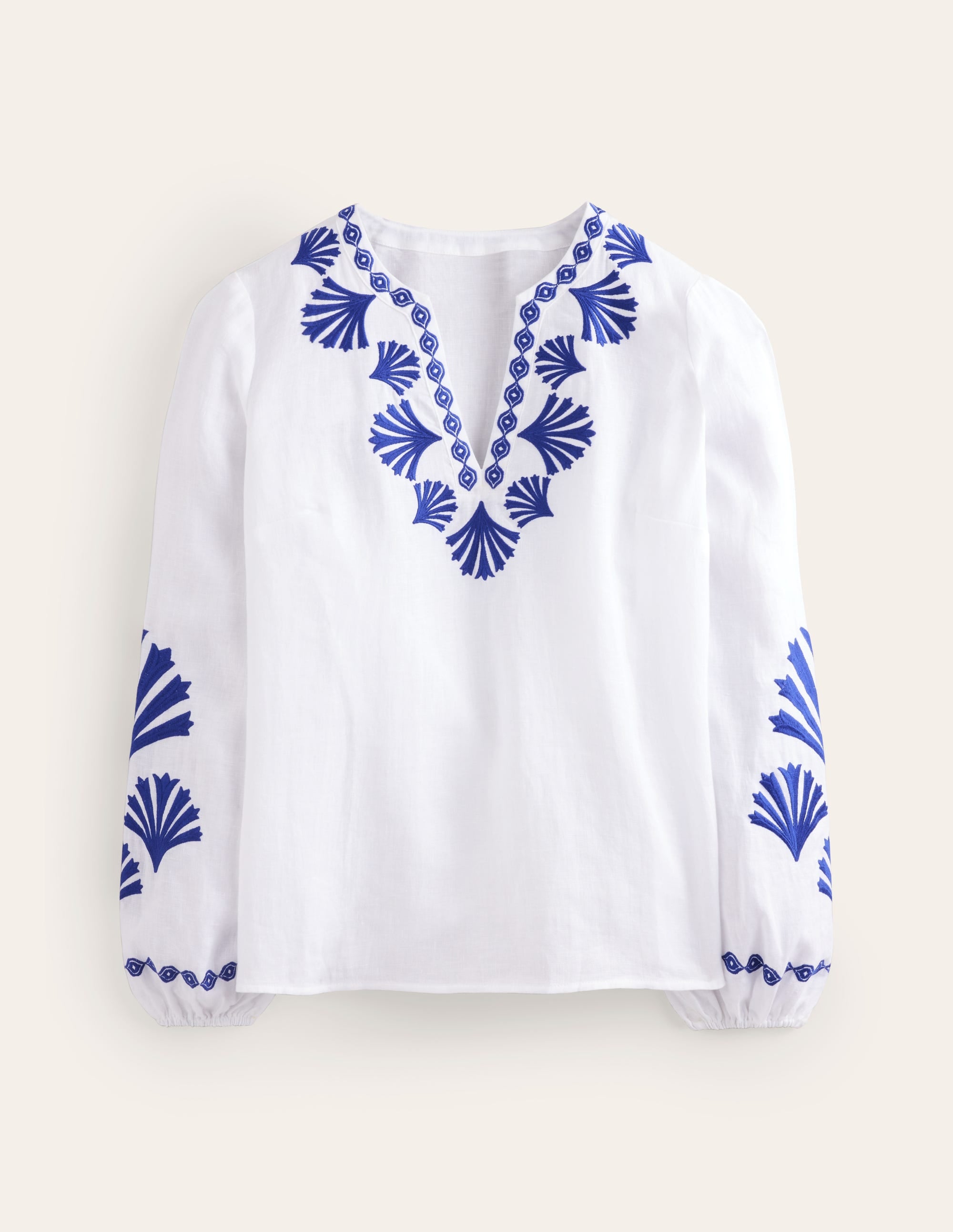 Bonnie Linen Top-Surf the Web, Shells - Image 7