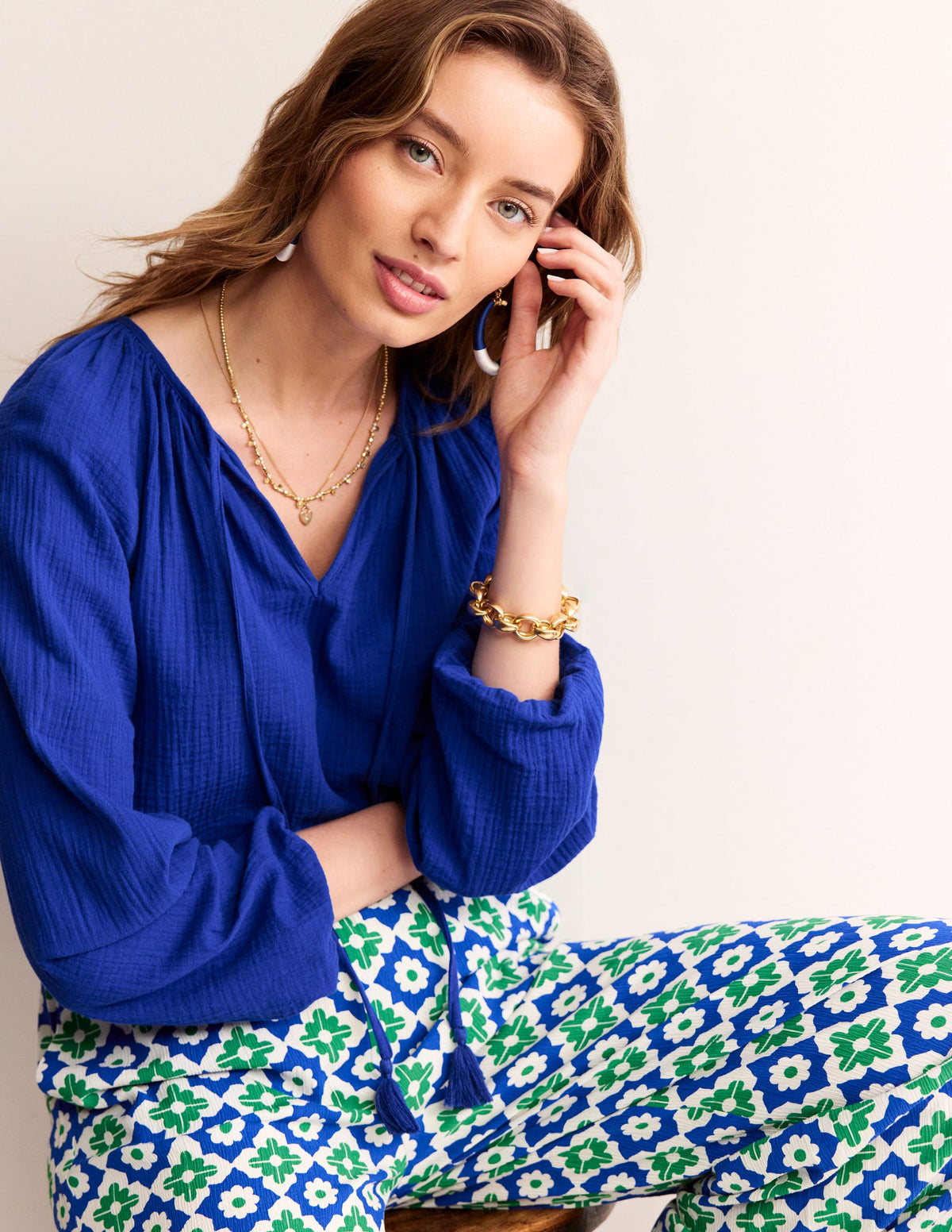 Serena Double Cloth Blouse-Surf the Web-1