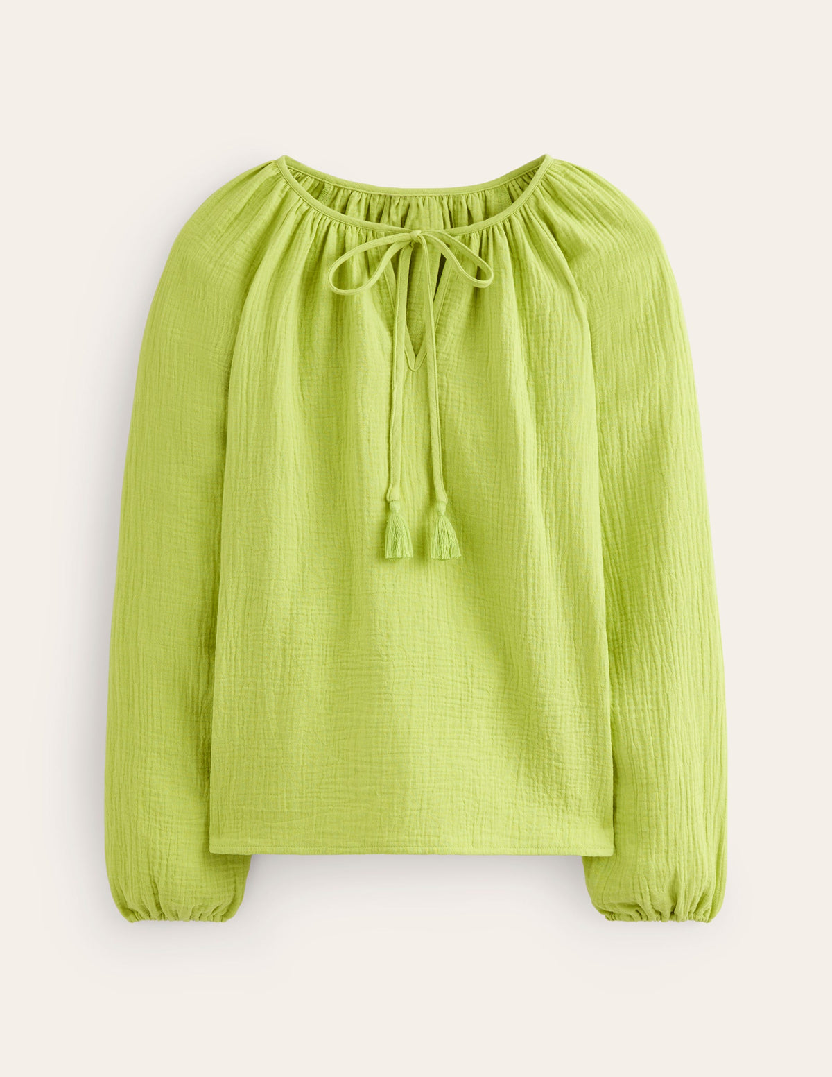 Serena Double Cloth Blouse-Bright Chartreuse - Image 5