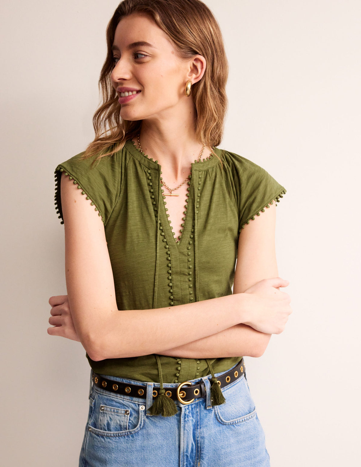 Millie Trim Detail Top-Mayfly - Image 1