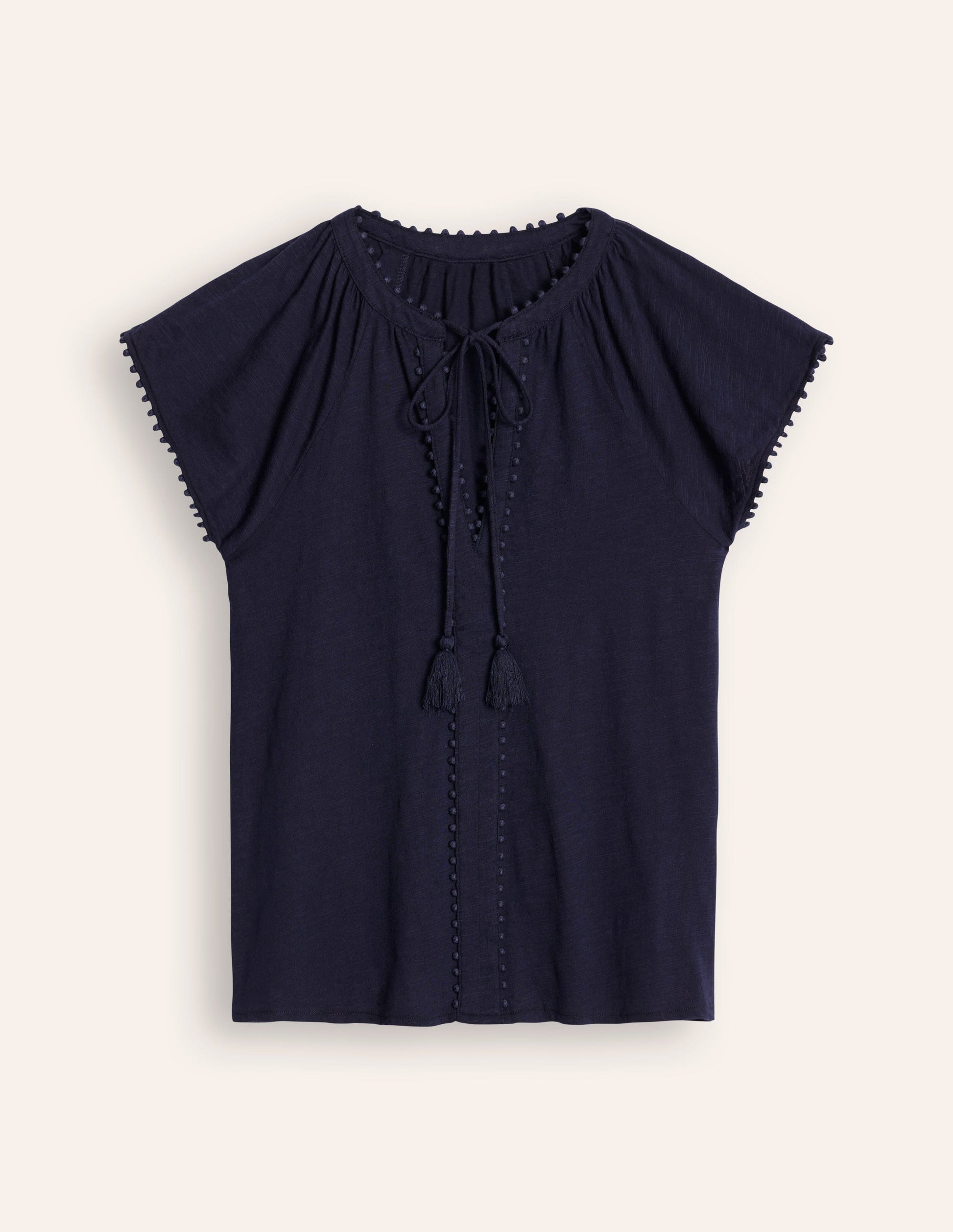 Millie Trim Detail Top-Navy-5
