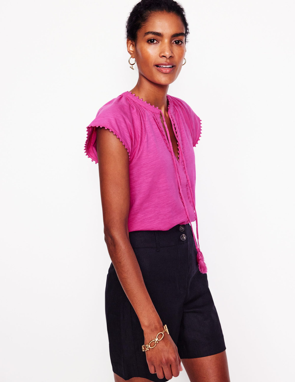 Millie Trim Detail Top-Rose Violet-1
