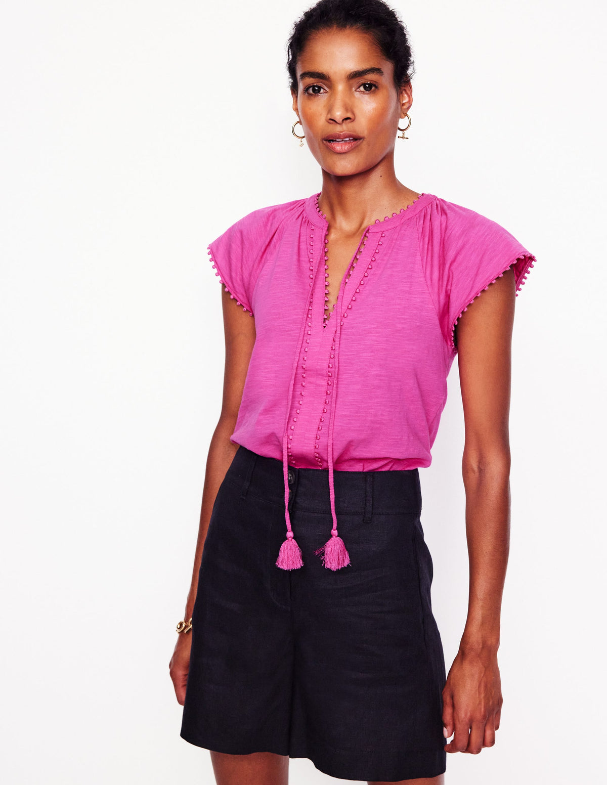Millie Trim Detail Top-Rose Violet - Image 4