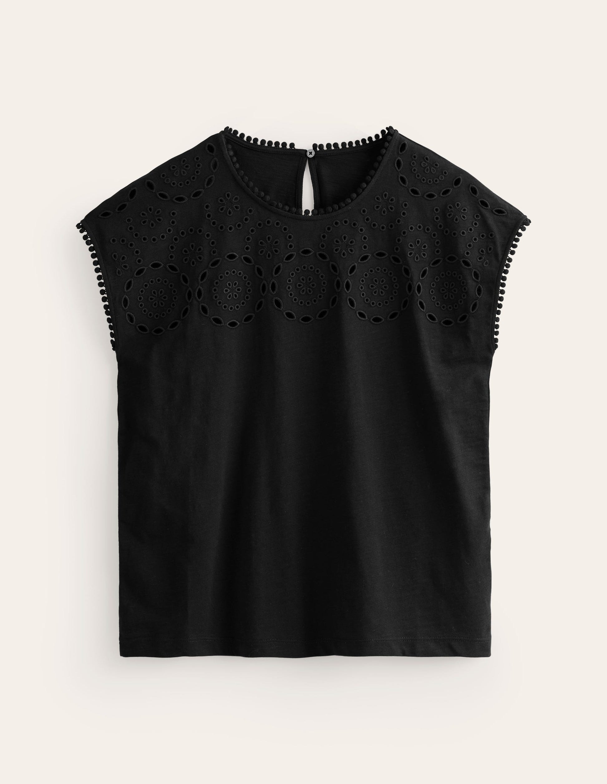 Sasha Broderie T-Shirt-Black-5