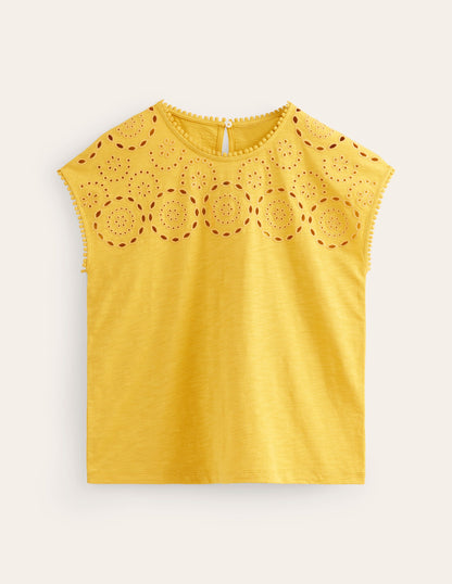 Sasha Broderie T-Shirt-Ceylon Yellow-6