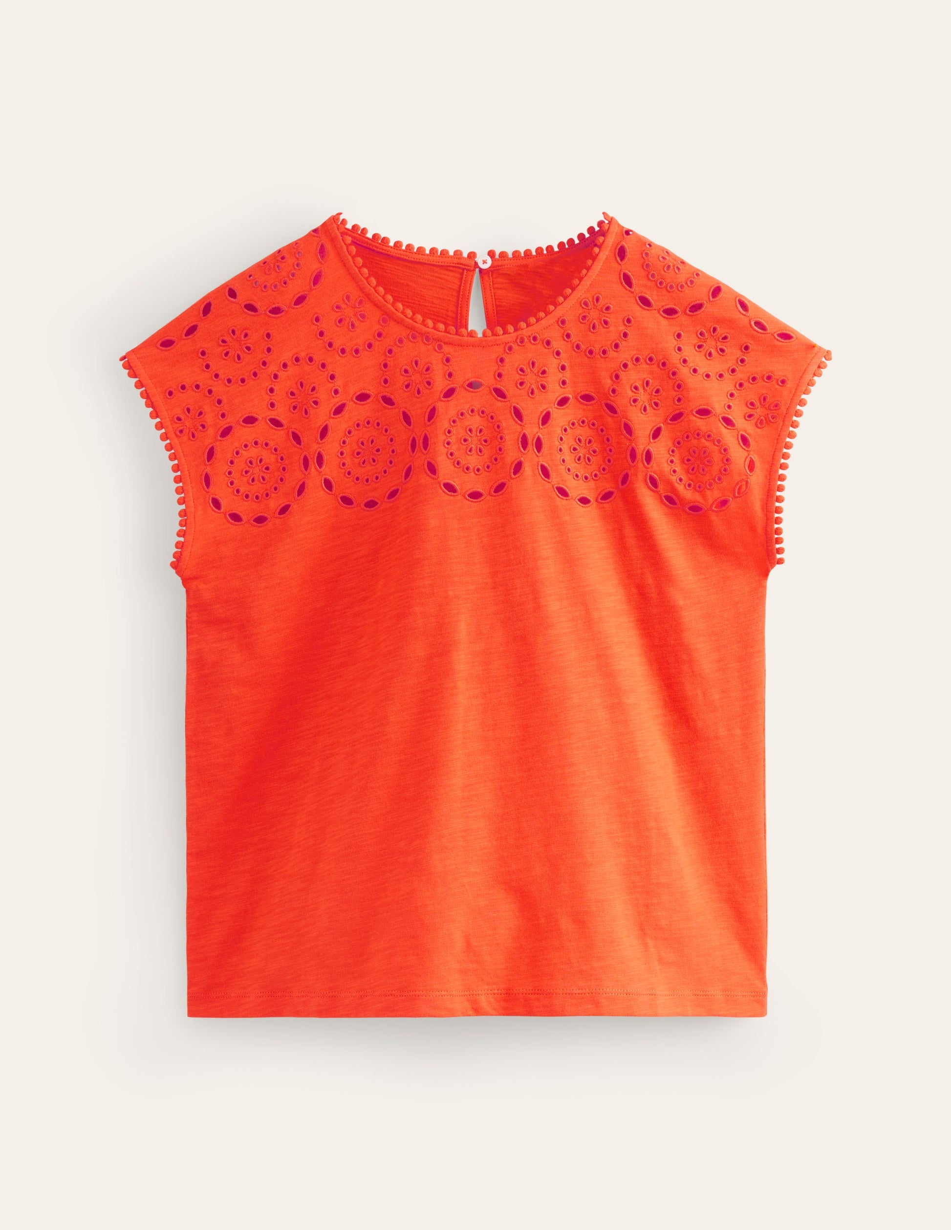 Sasha Broderie T-Shirt-Mandarin Orange-5