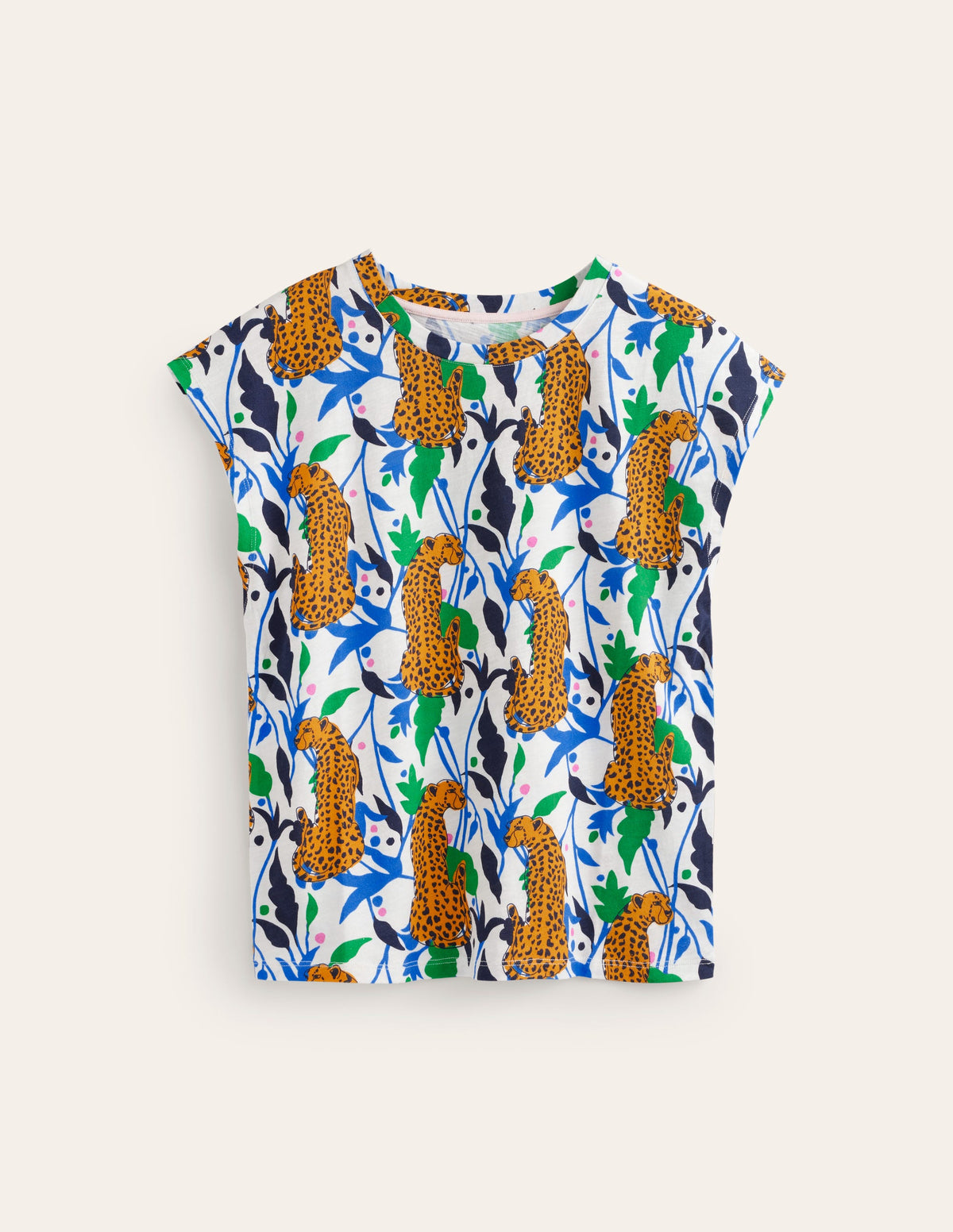 Louisa Printed Slub T-Shirt-Multi, Leopard Vine-5