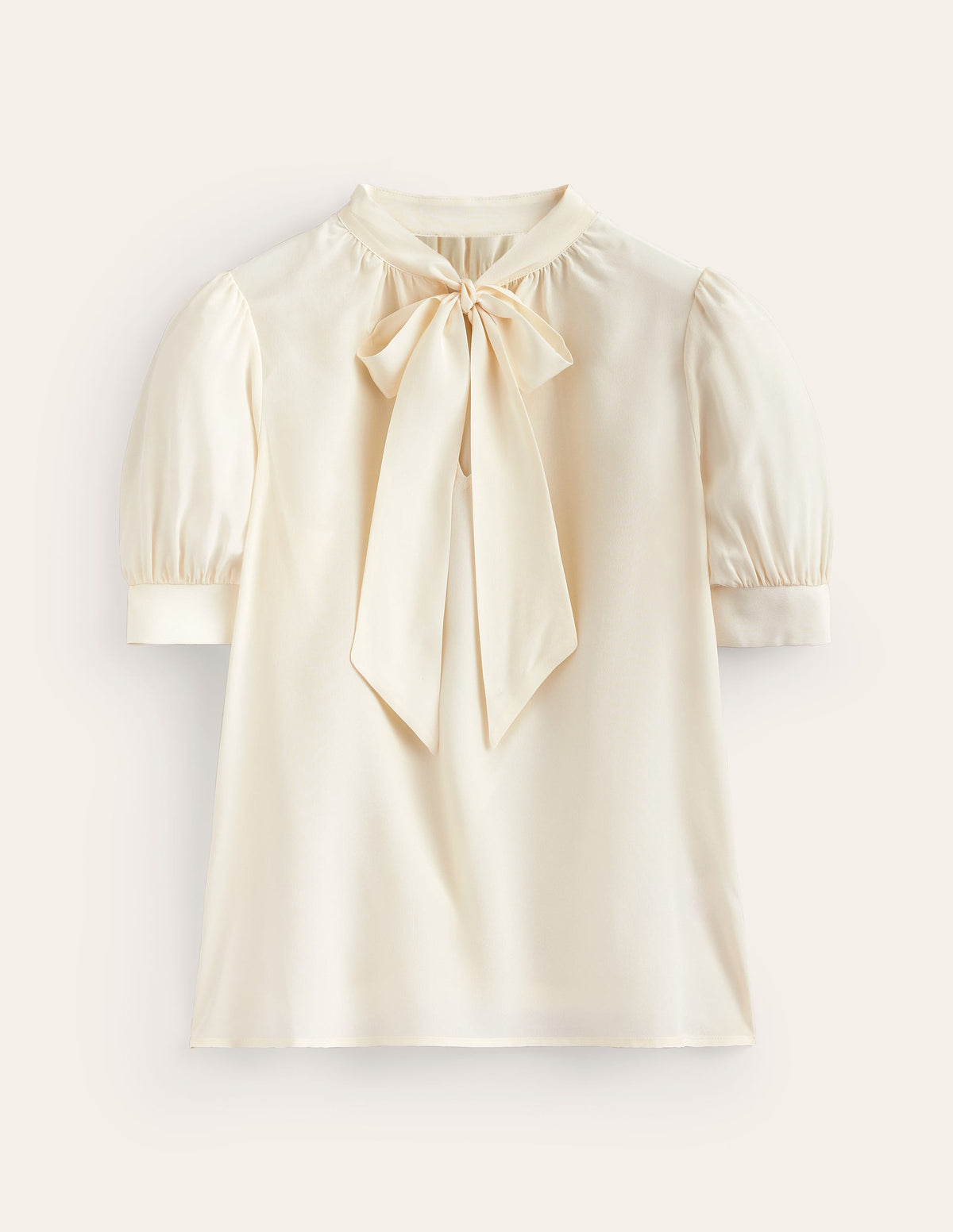 Pussy-Bow Silk Blouse-Ivory - Image 6