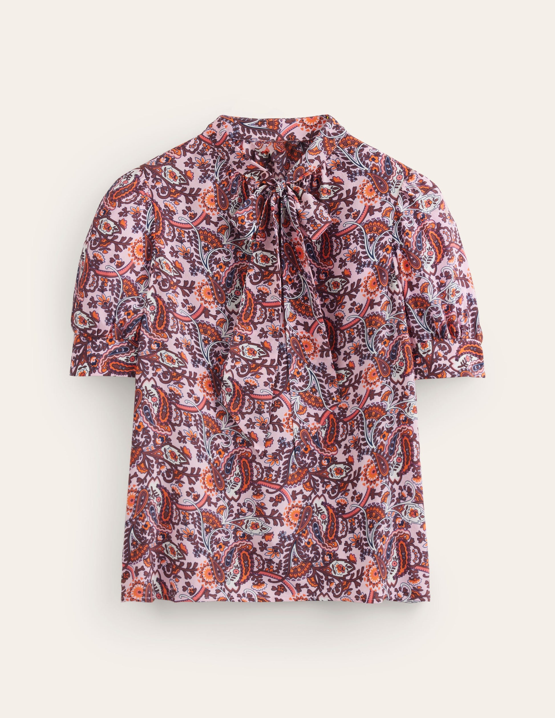 Pussy-Bow Silk Blouse-Orchid Pink, Fantastical-5