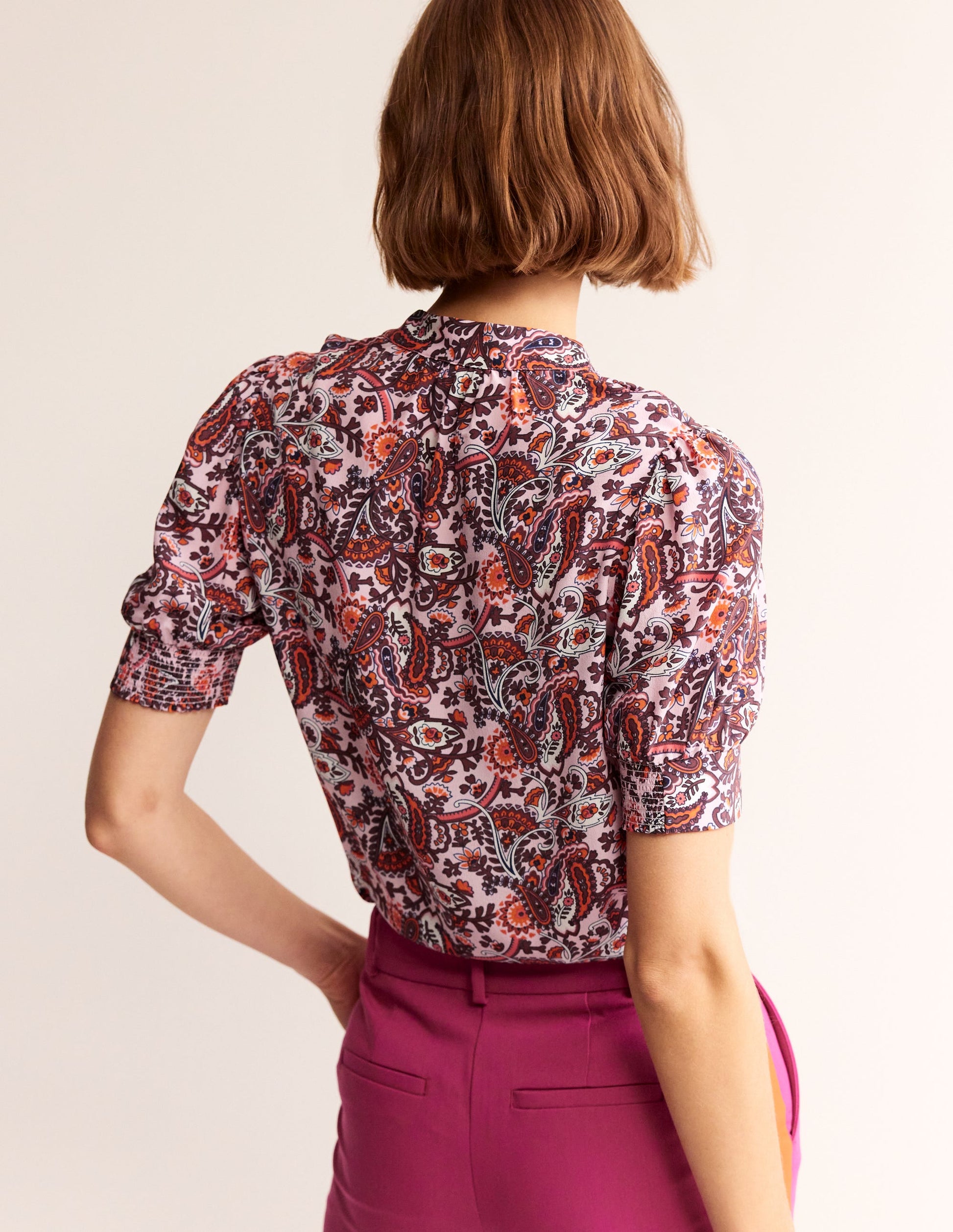 Pussy-Bow Silk Blouse-Orchid Pink, Fantastical-3