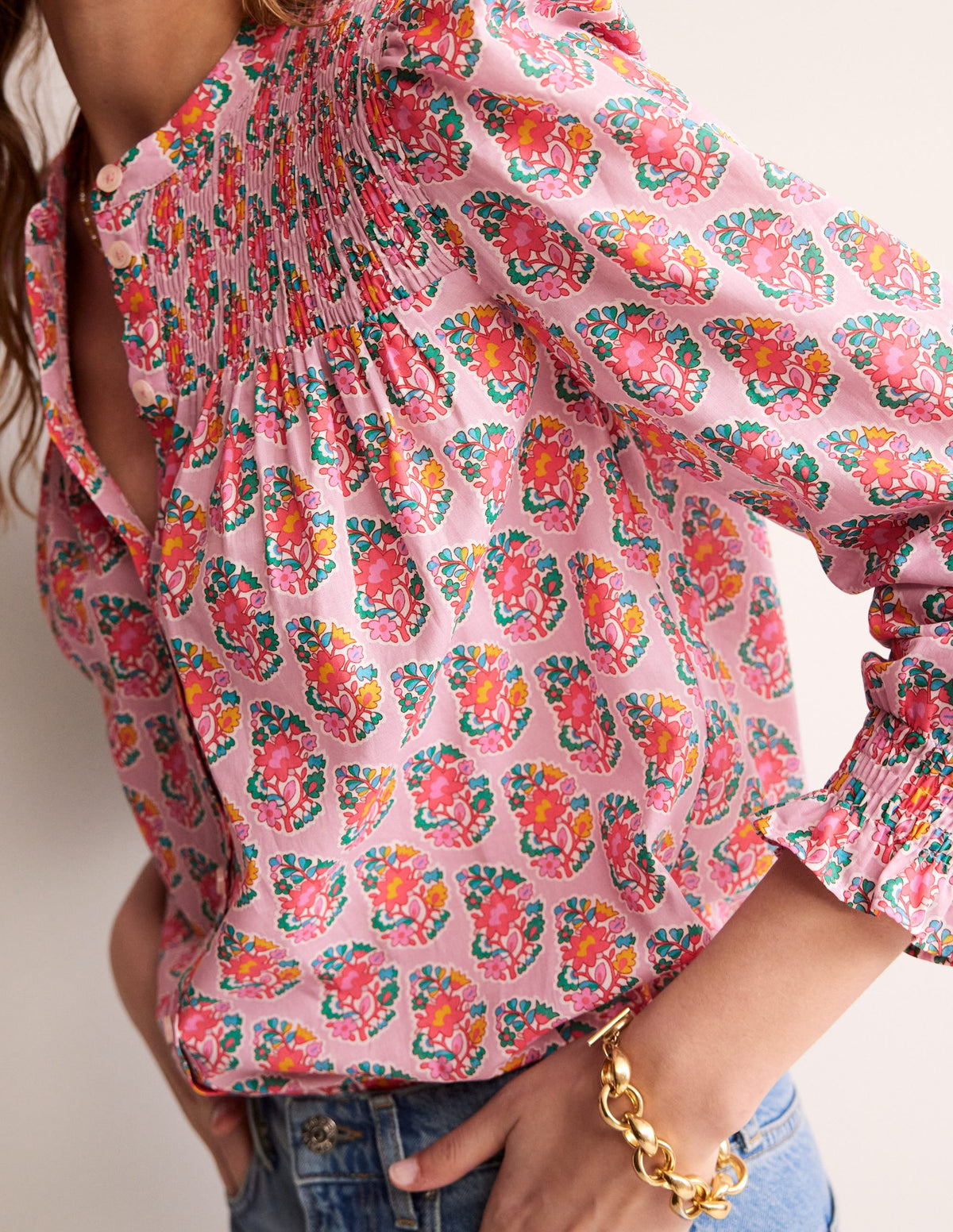 Helena Cotton Blouse-Fragrent Lily, Paisley - Image 2