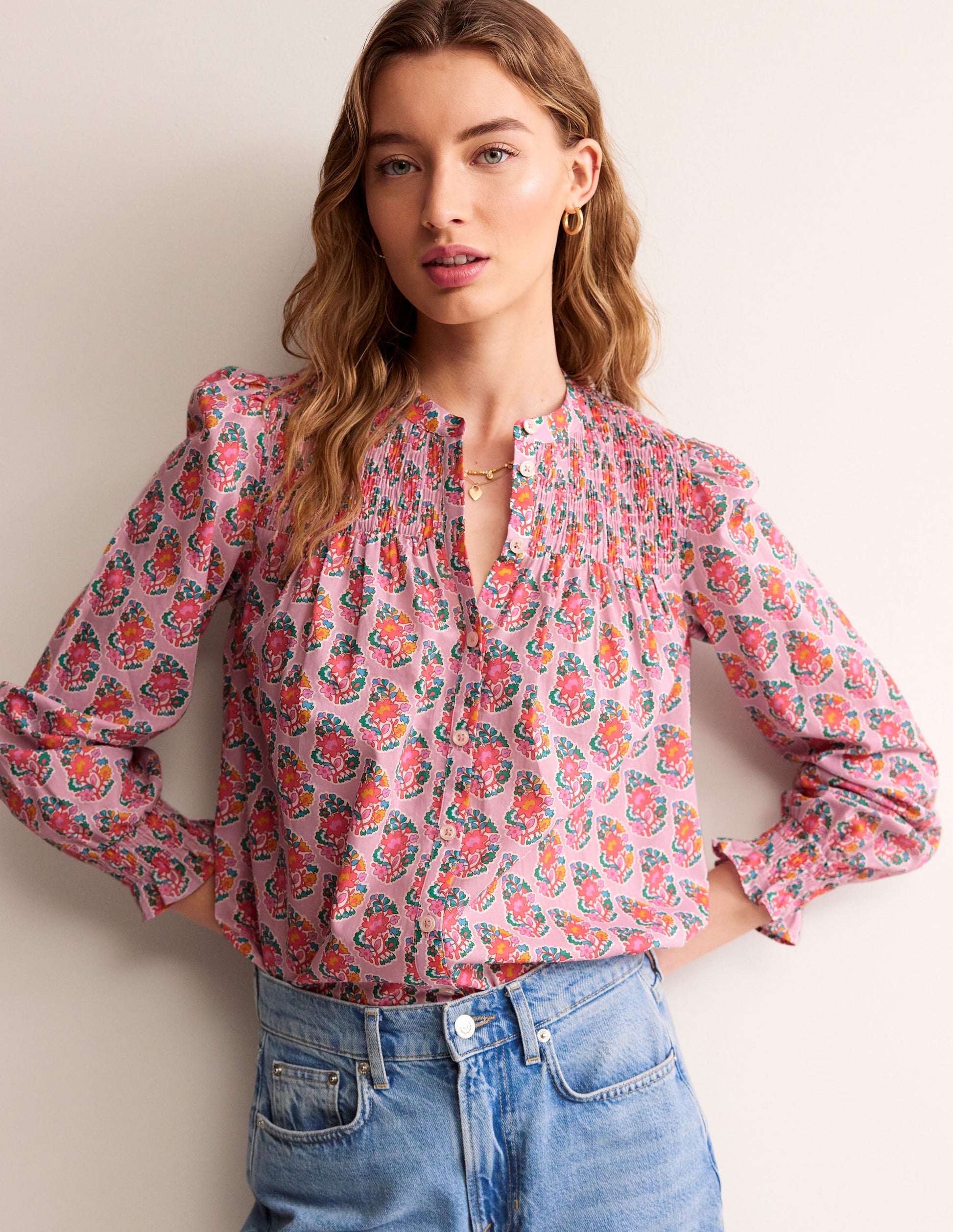 Helena Cotton Blouse-Fragrent Lily, Paisley-4